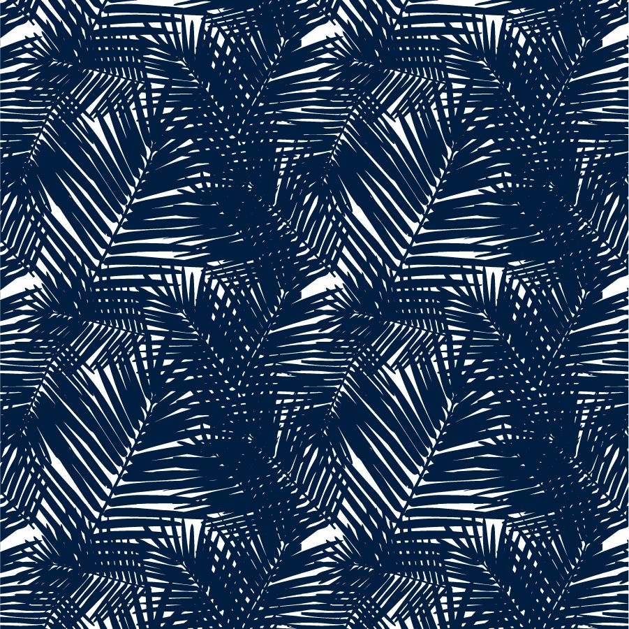 Jungle Leaves Wallpaper in Navy color - pattern number KK17009_Navy_KH300 - by Katie Kime in the collection