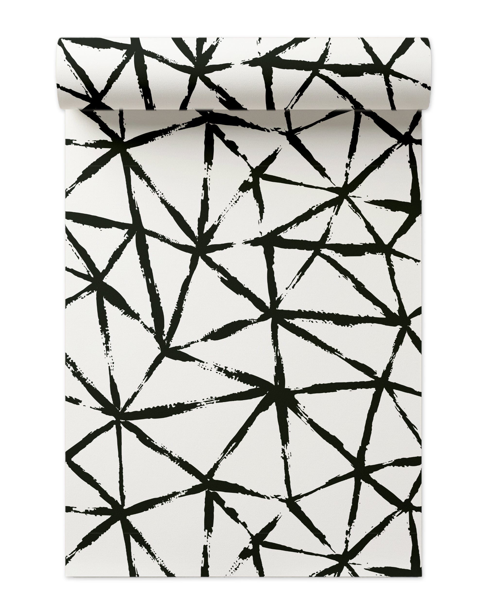 Kaleidoscope Wallpaper in White color - pattern number KK720_Black_KH300 - by Katie Kime in the collection