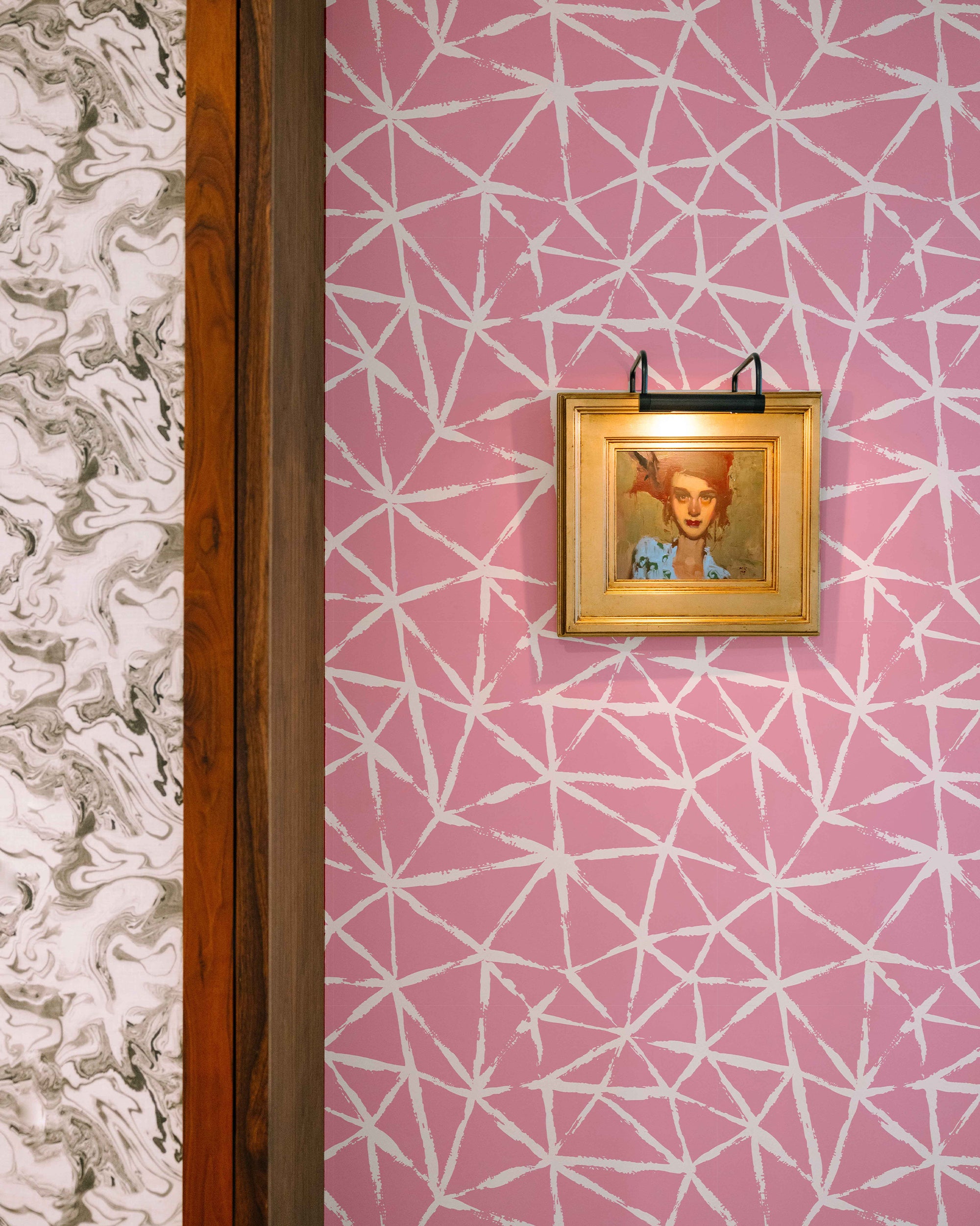 Kaleidoscope Wallpaper in Pink color - pattern number KK720_Pink_KH300 - by Katie Kime in the collection