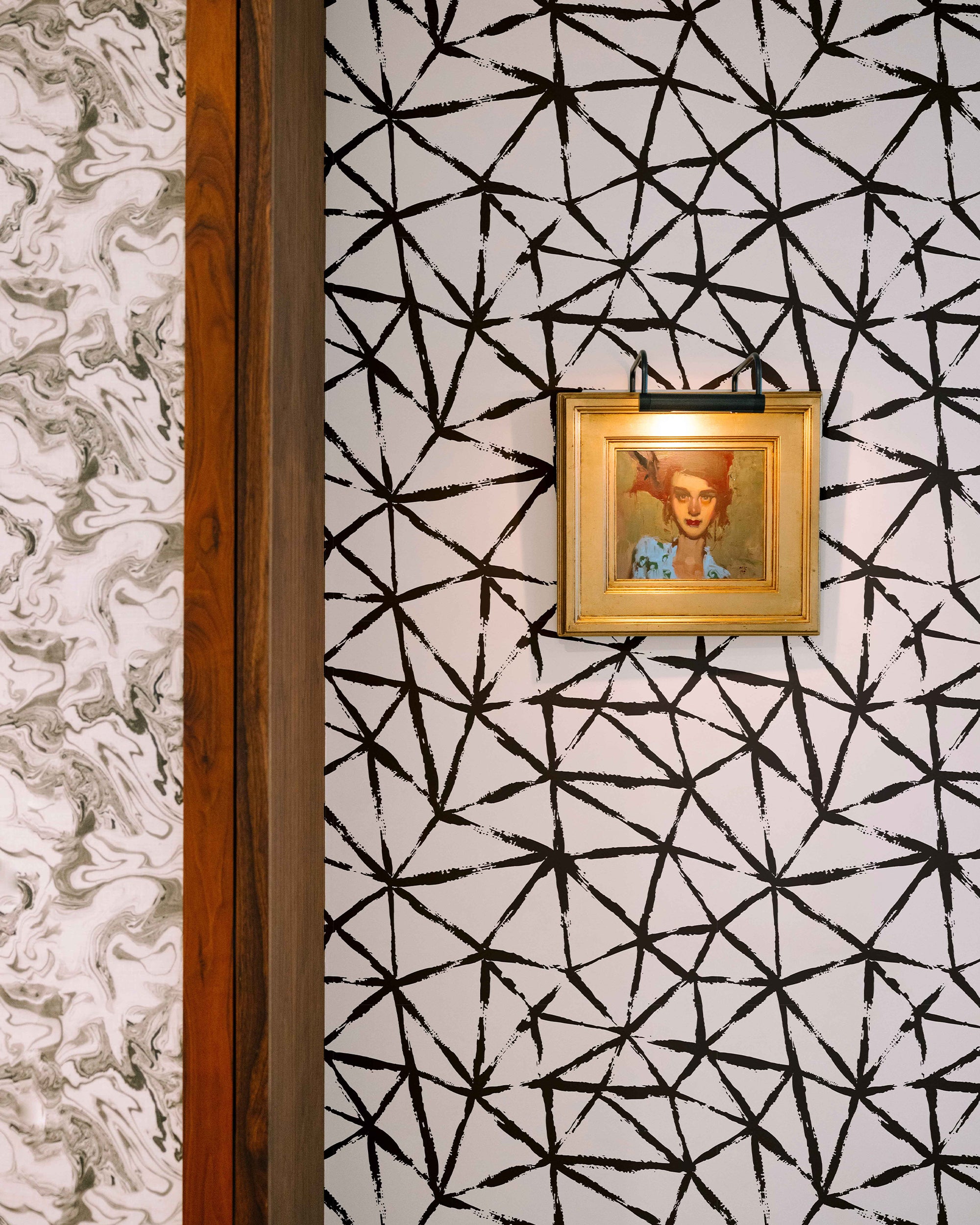 Kaleidoscope Wallpaper in black color - pattern number KK720_Black_KH300 - by Katie Kime in the collection