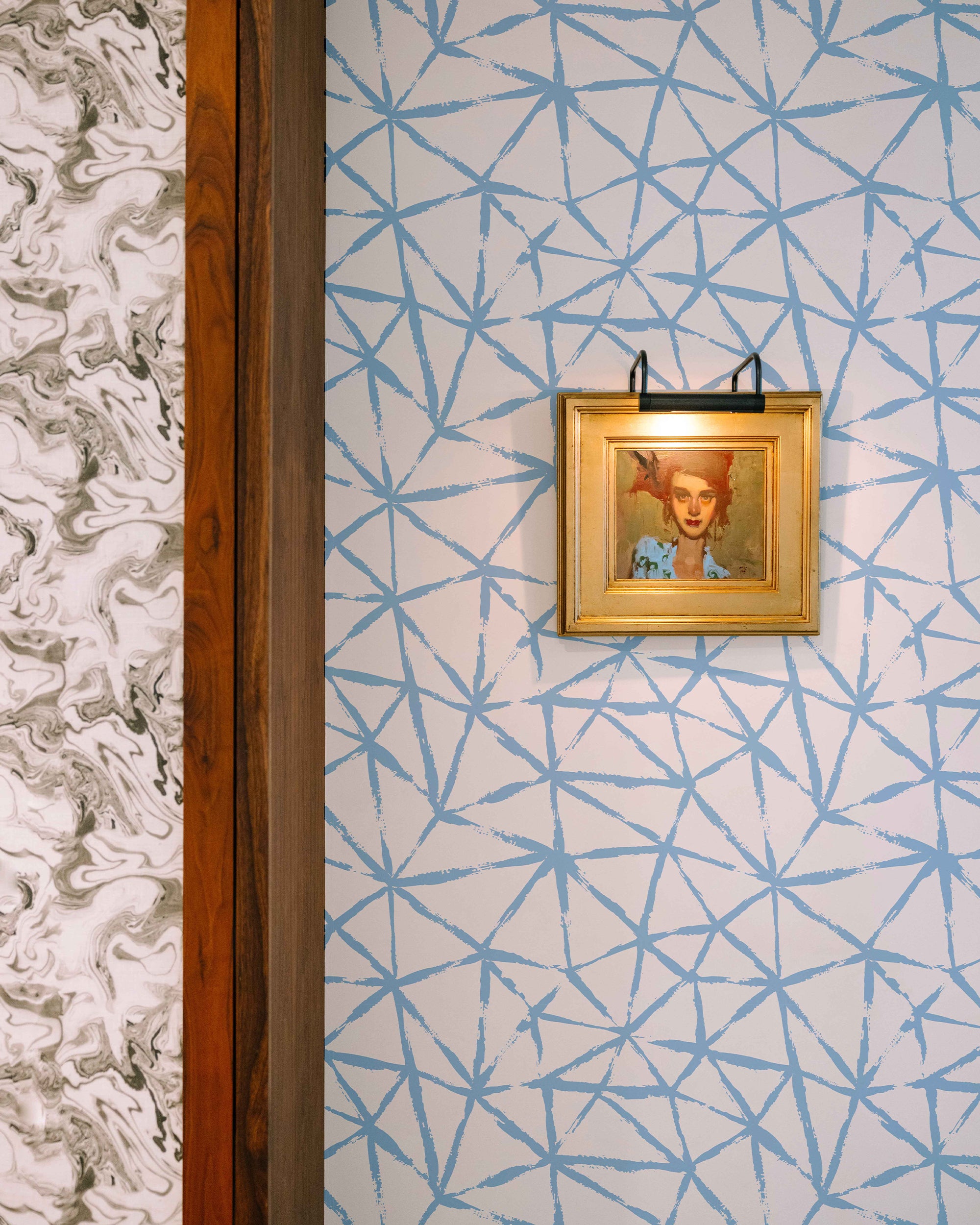 Kaleidoscope Wallpaper in Light Blue color - pattern number KK720_Light_Blue_KH300 - by Katie Kime in the collection