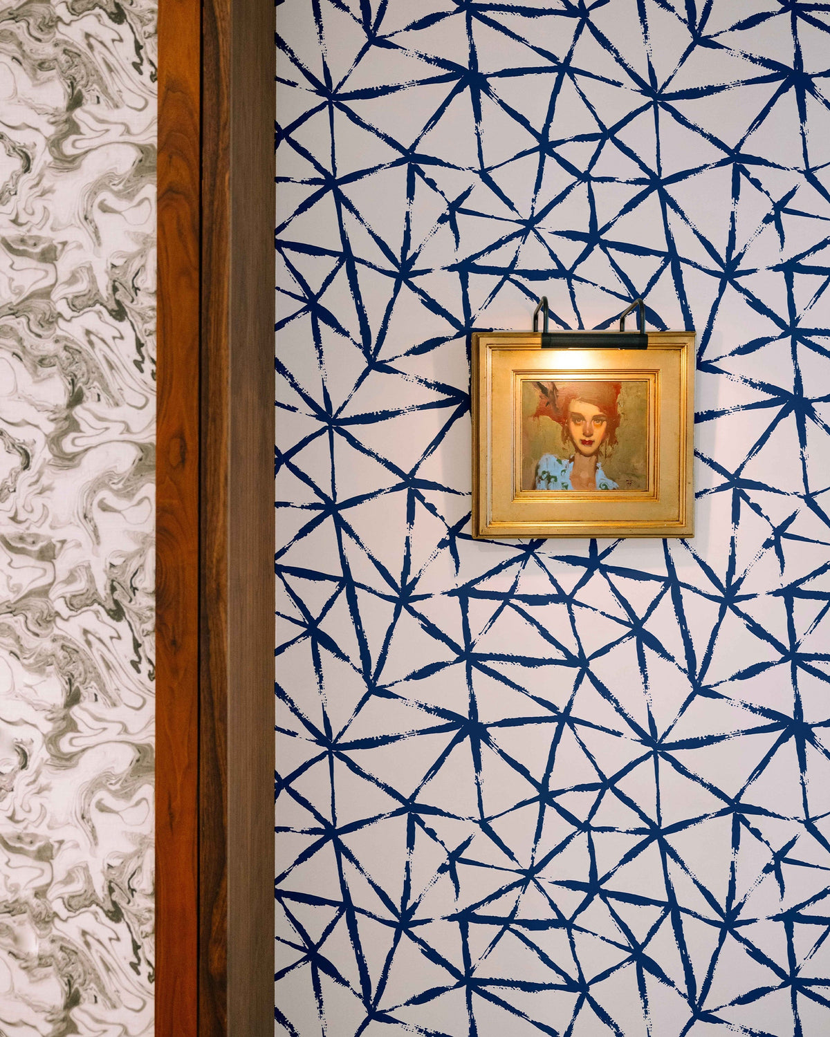 Kaleidoscope Wallpaper in Navy color - pattern number KK720_Navy_KH300 - by Katie Kime in the collection