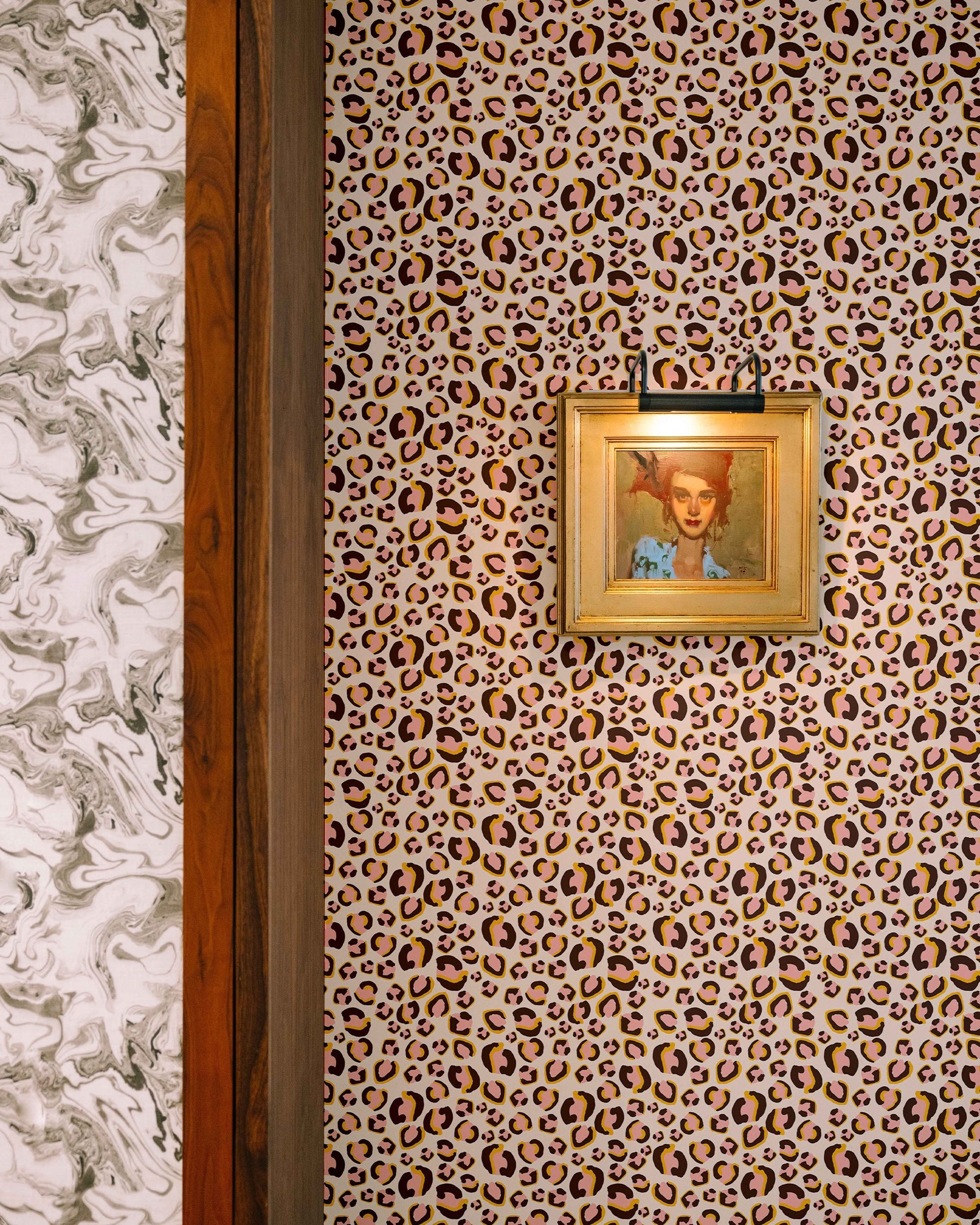 Leopard Print Wallpaper in Tan color - pattern number KK768_Tan_KH300 - by Katie Kime in the collection