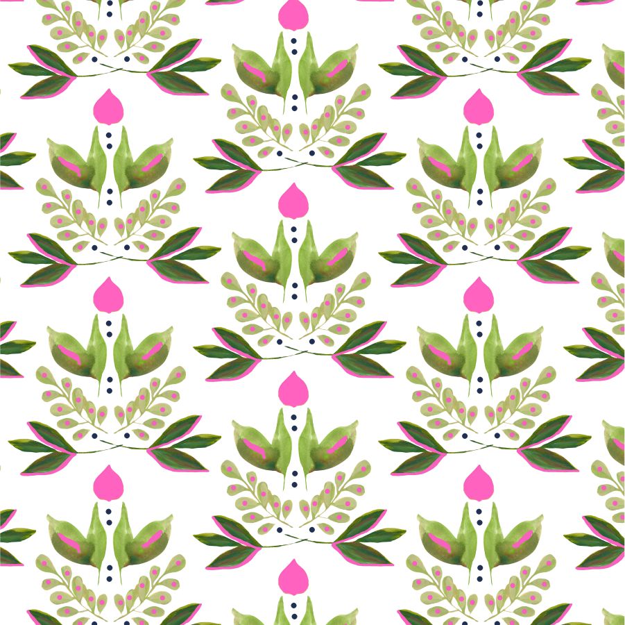 Lotus Wallpaper in Green color - pattern number KK17013_Green_KH300 - by Katie Kime in the collection