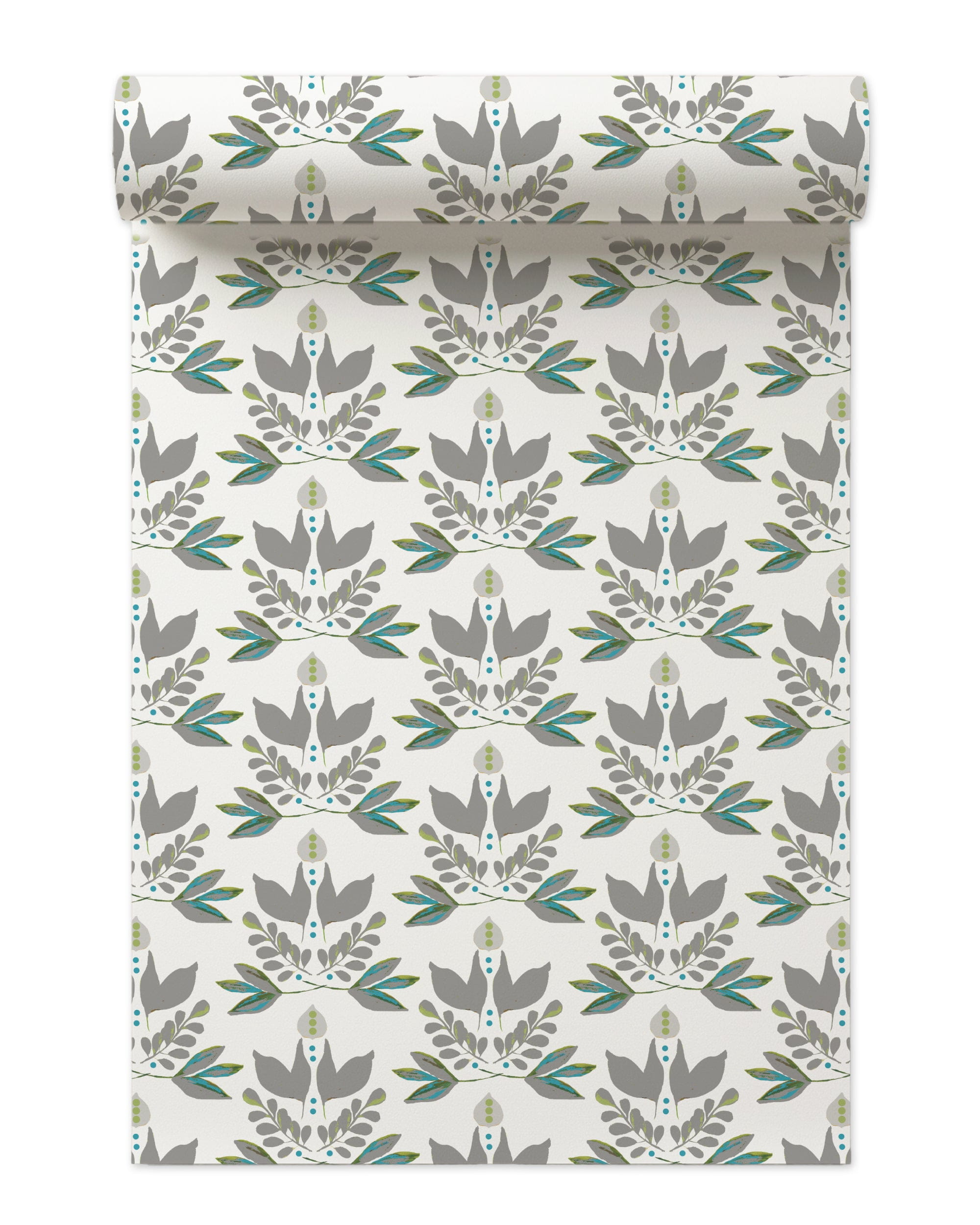 Lotus Peel and Stick Wallpaper in Grey color - pattern number KK17013_Grey_KH306 - by Katie Kime in the collection