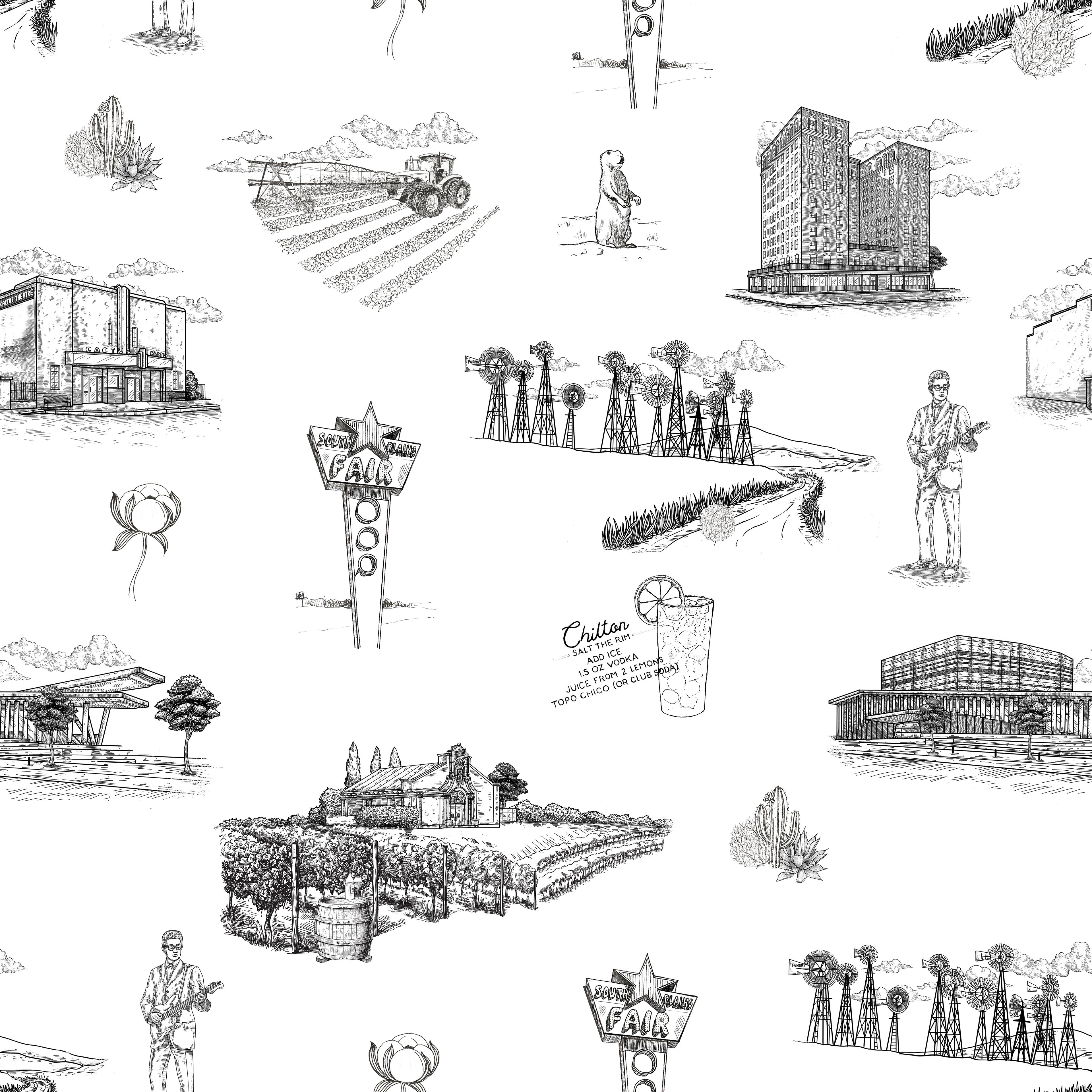 Lubbock Katie Kime Wallpaper in Black color - pattern number KK767_Black_KH300 - by Katie Kime in the collection