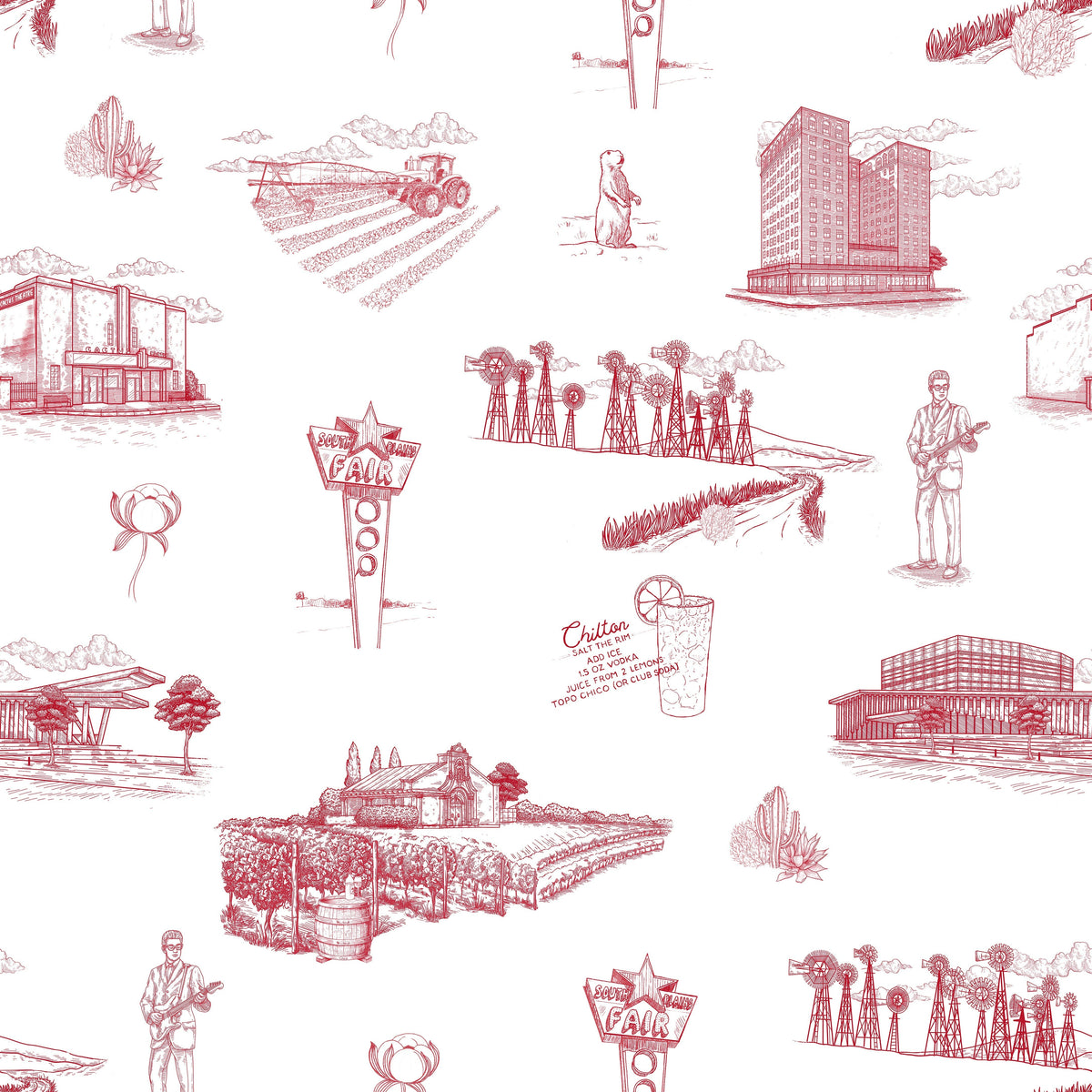 Lubbock Katie Kime Wallpaper in Red color - pattern number KK767_Red_KH300 - by Katie Kime in the collection