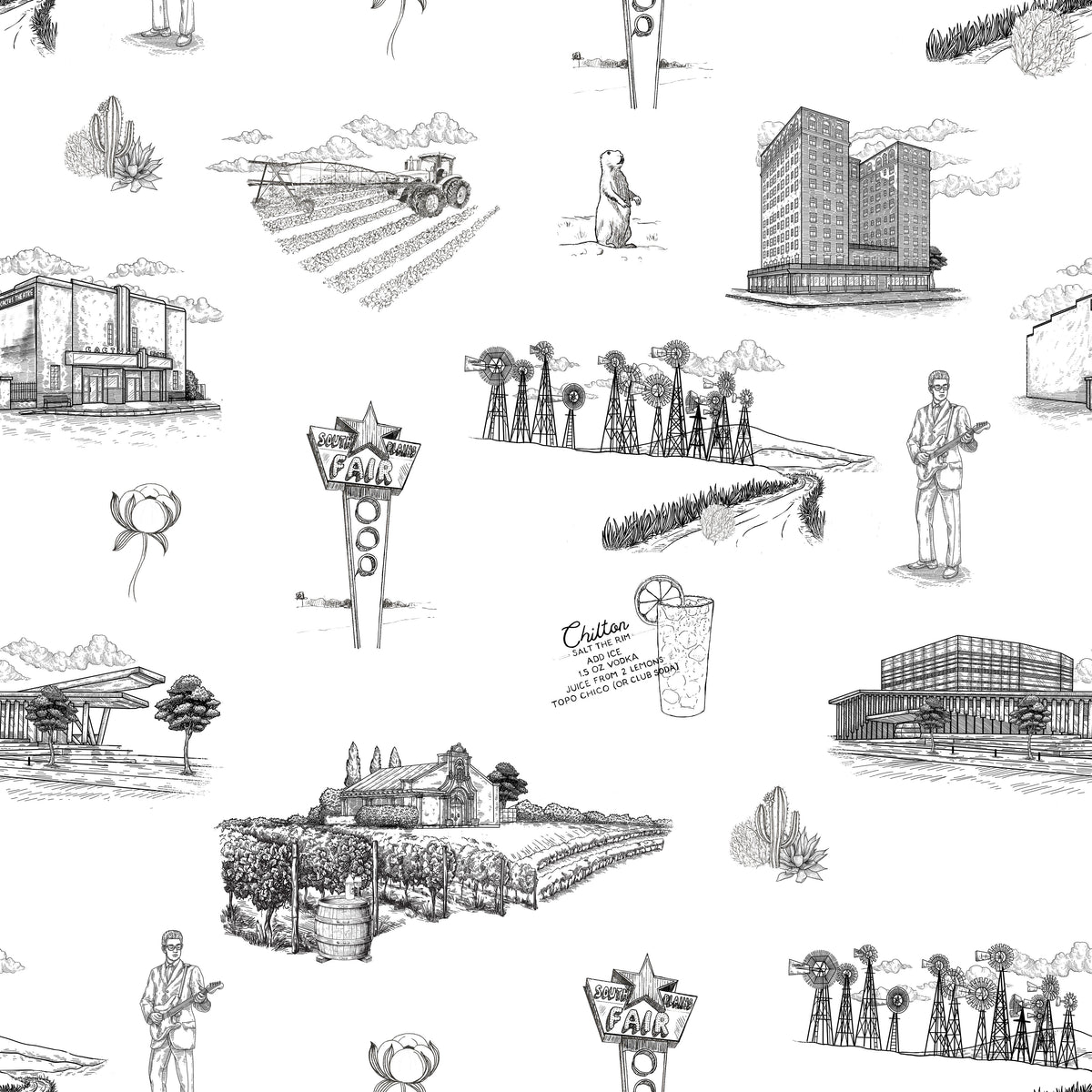 Lubbock Toile Peel and Stick Wallpaper in Black color - pattern number KK767_Black_KH306 - by Katie Kime in the collection