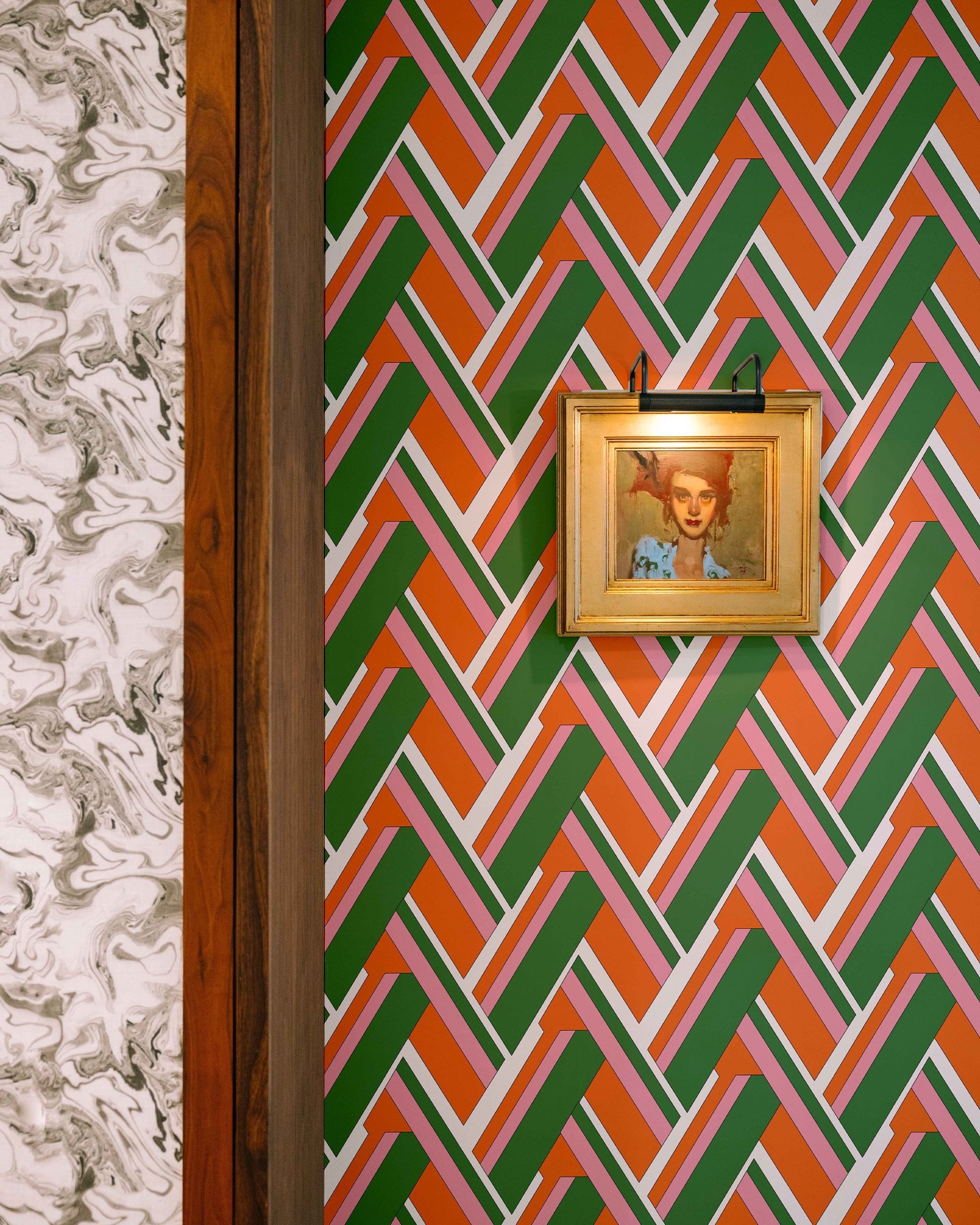 Lucy Wallpaper in Green color - pattern number KK17111_Green_KH300 - by Katie Kime in the collection