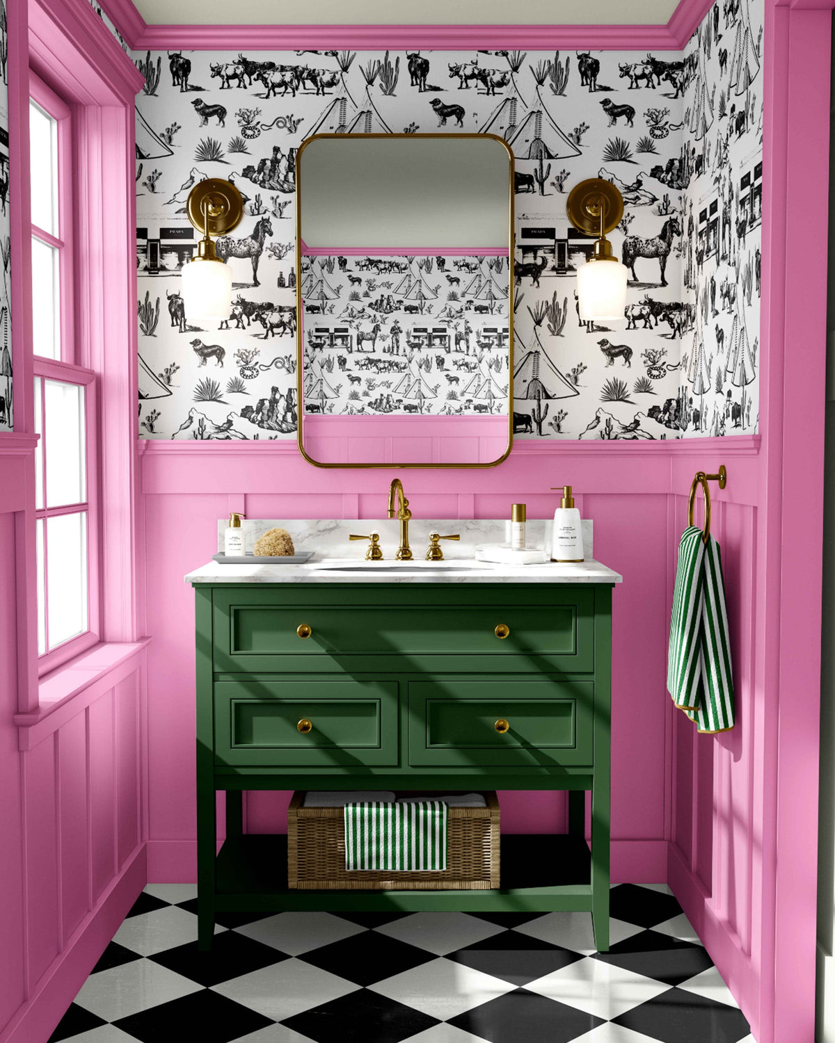 Marfa Toile Wallpaper in Black color - pattern number KK17118_Black_KH300 - by Katie Kime in the collection