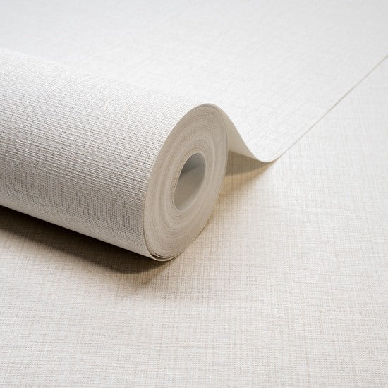 Textile Plain Wallpaper in white color - pattern number GDMN1001 - by Grandeco in the Little Dreamers collection