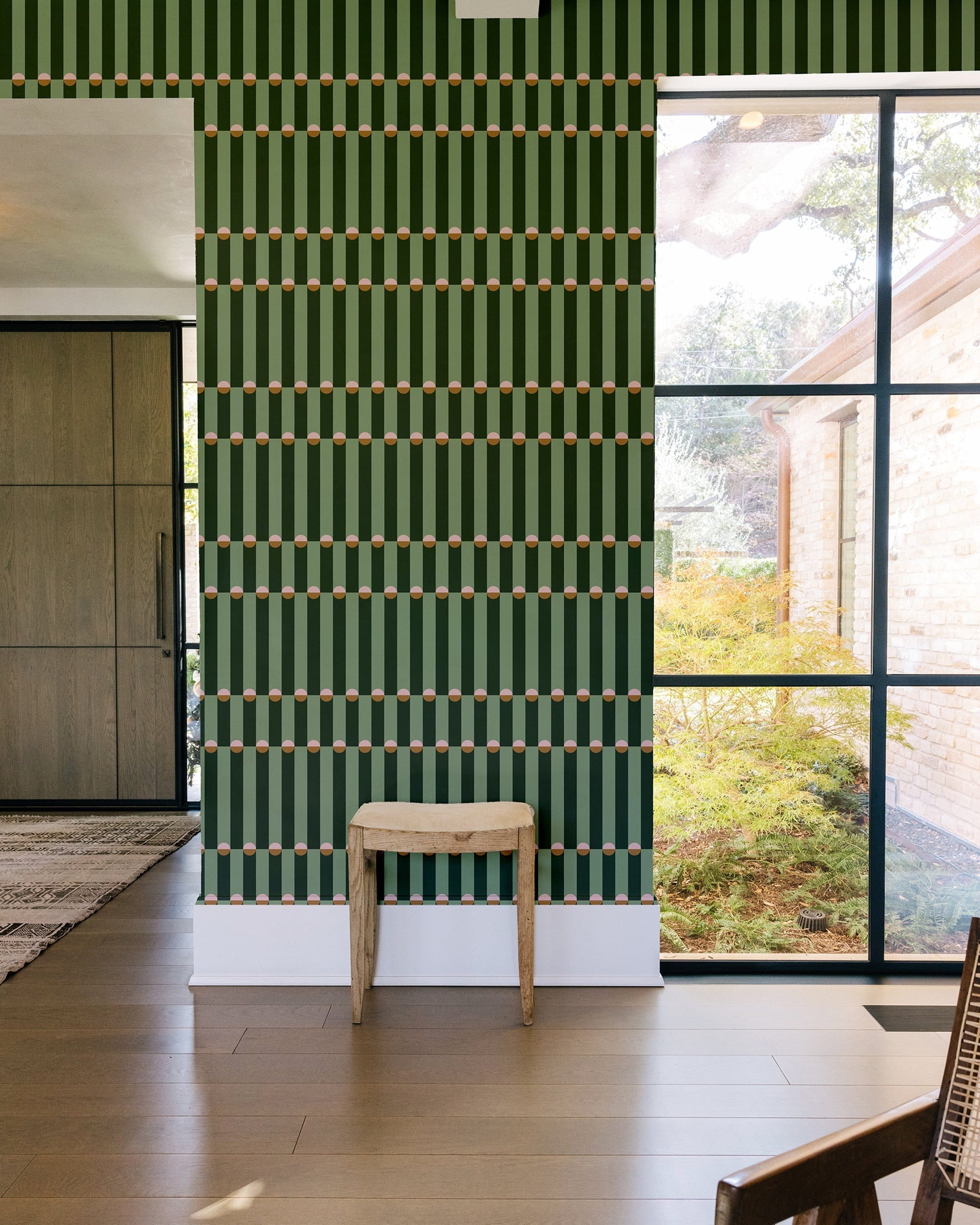 Palisades Peel and Stick Wallpaper in green color - pattern number KK855_Hunter_Green_KH306 - by Katie Kime in the collection