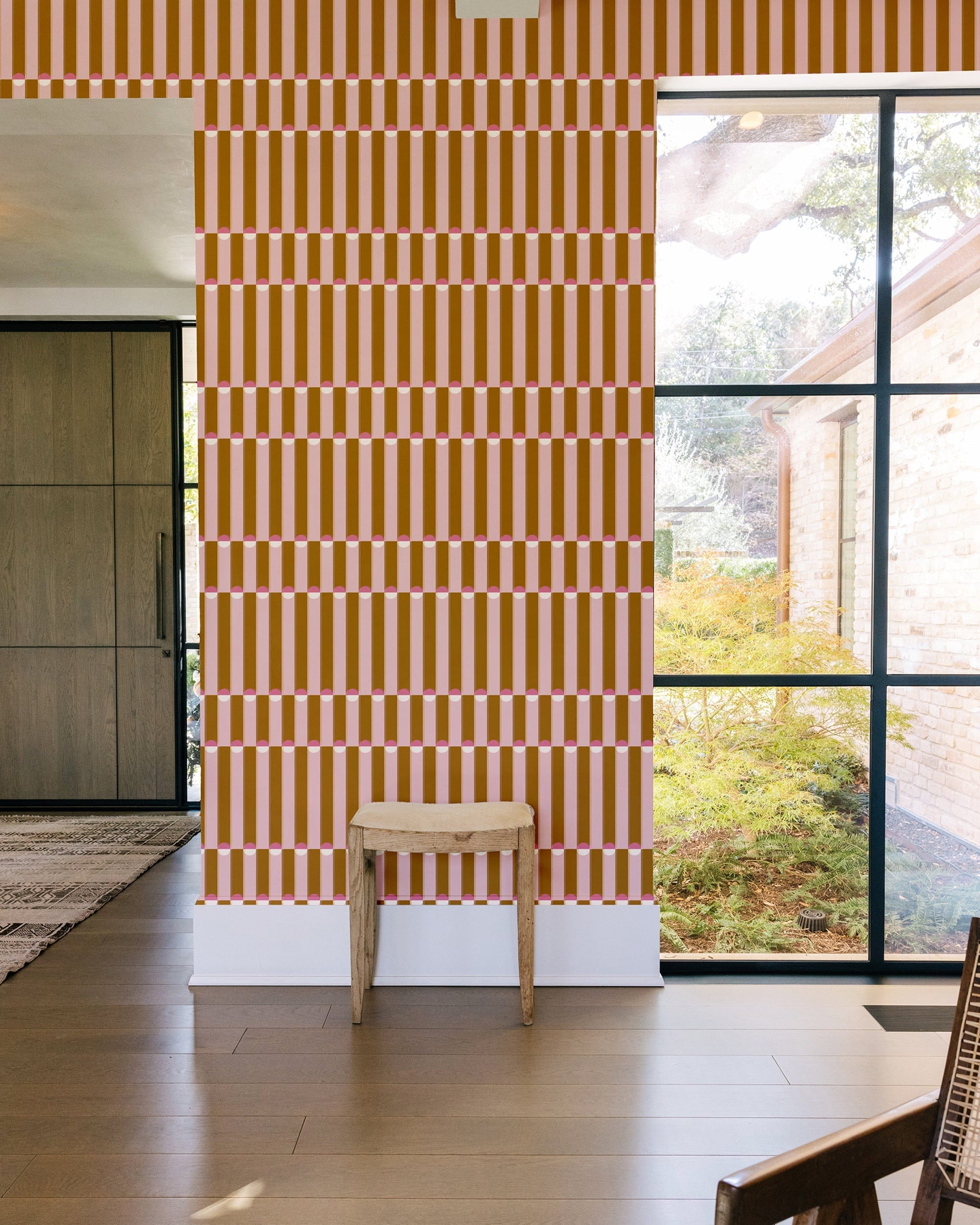 Palisades Wallpaper in Brown color - pattern number KK855_Pink_Brown_KH300 - by Katie Kime in the collection