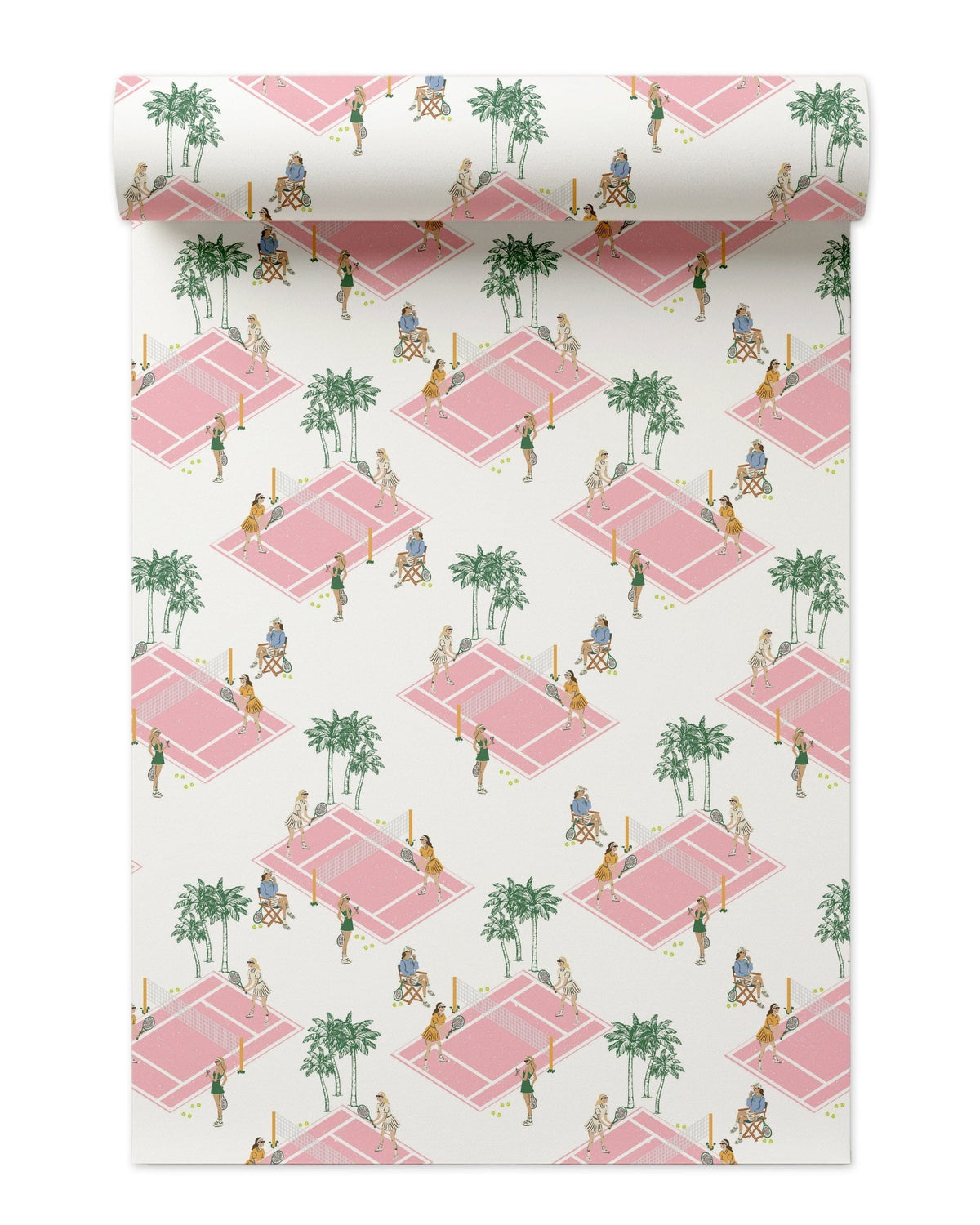 Palm Court Wallpaper in Pink color - pattern number KK842_Pink_KH300 - by Katie Kime in the collection