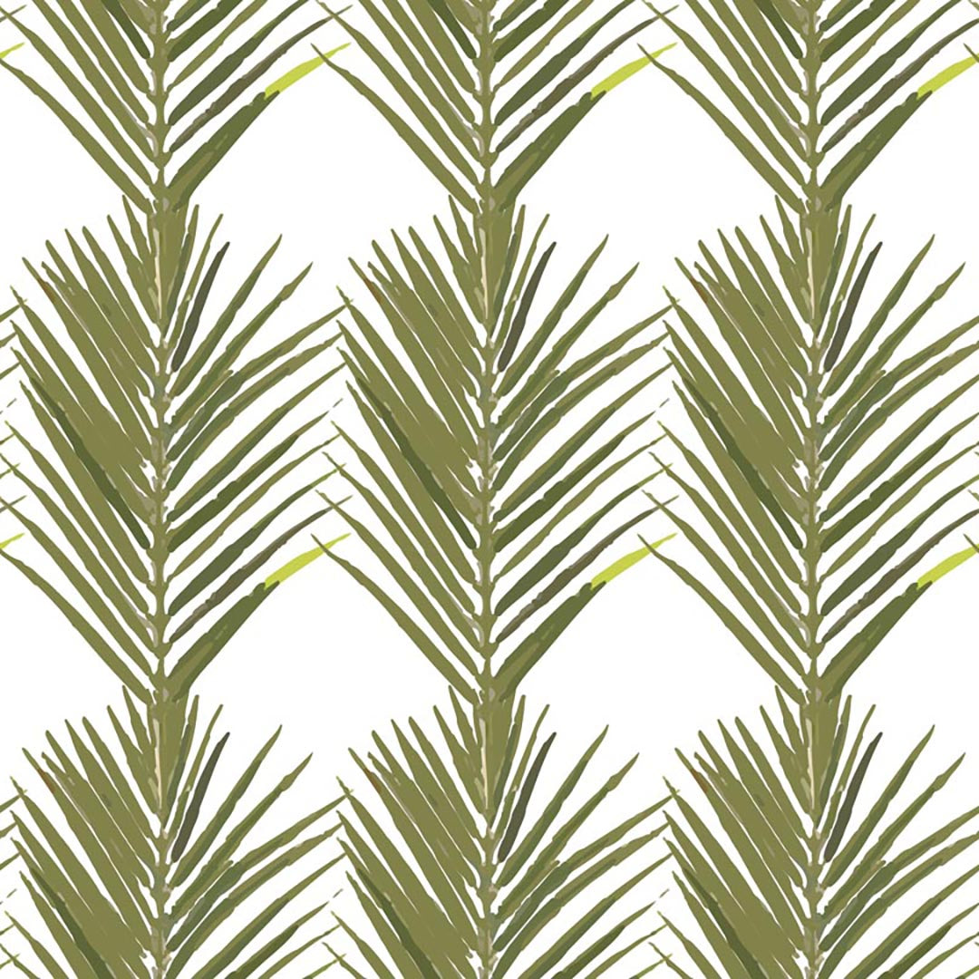 Palms Wallpaper in White color - pattern number KK17016_White_KH300 - by Katie Kime in the collection