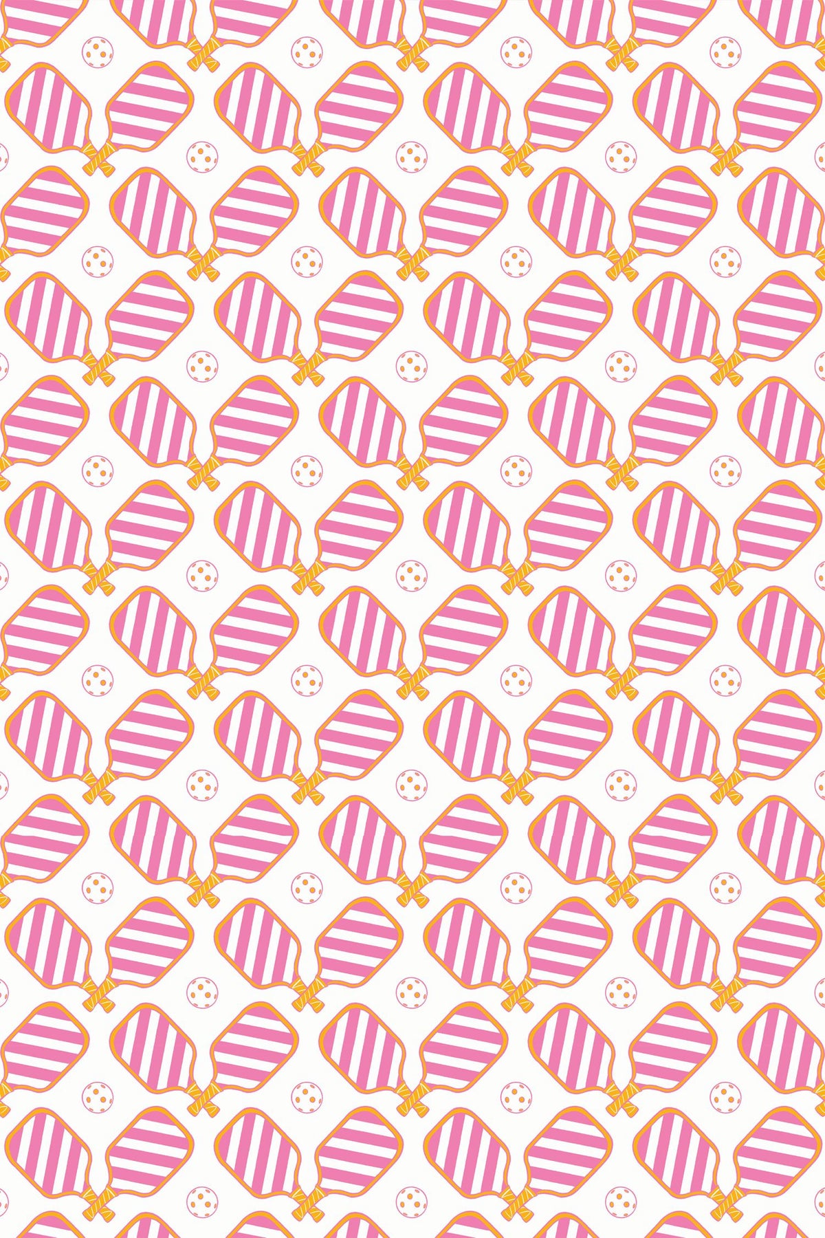 Pickleball Peel and Stick Wallpaper in Pink color - pattern number KK750_Pink_KH306 - by Katie Kime in the collection