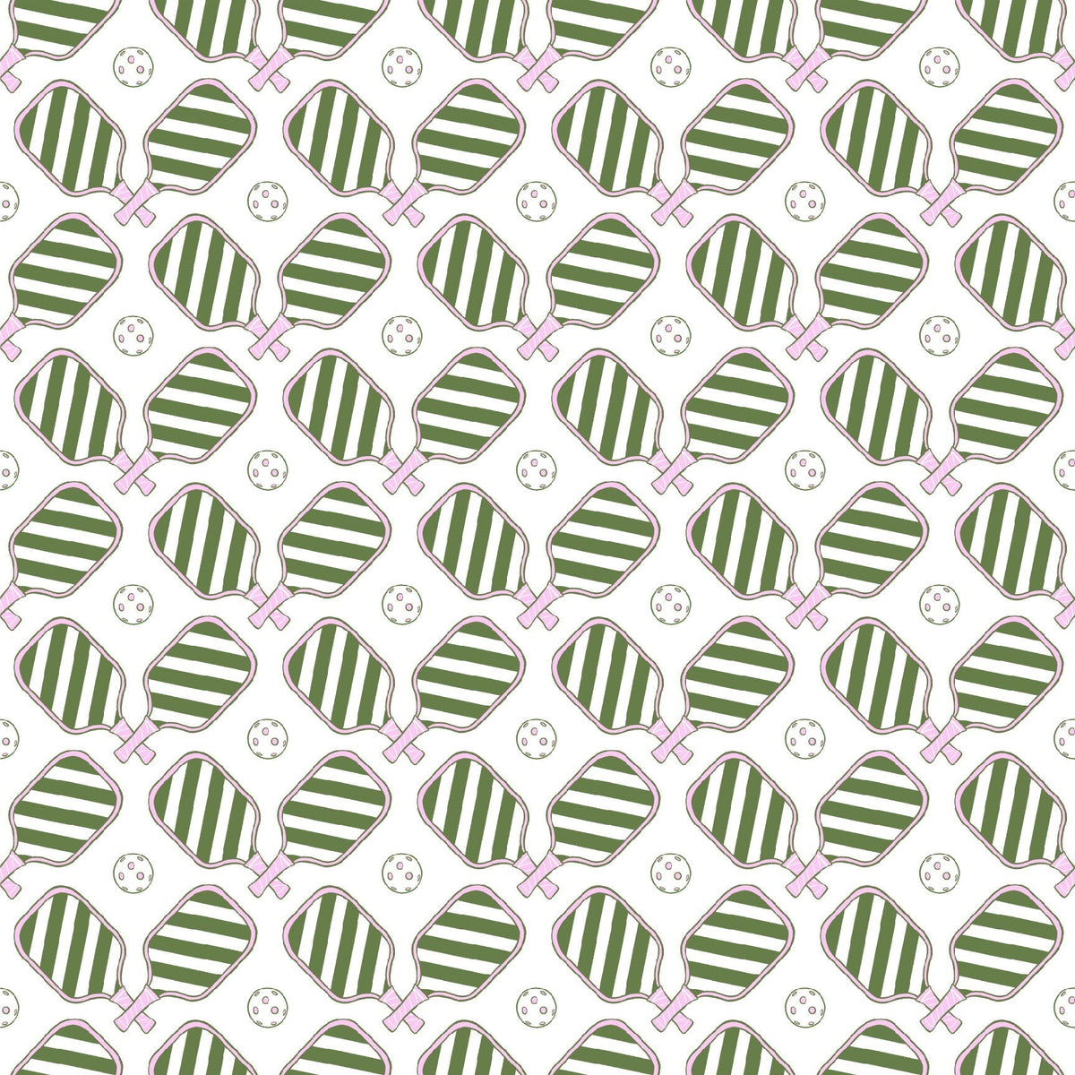 Pickleball Peel and Stick Wallpaper in Green color - pattern number KK750_Green_KH306 - by Katie Kime in the collection