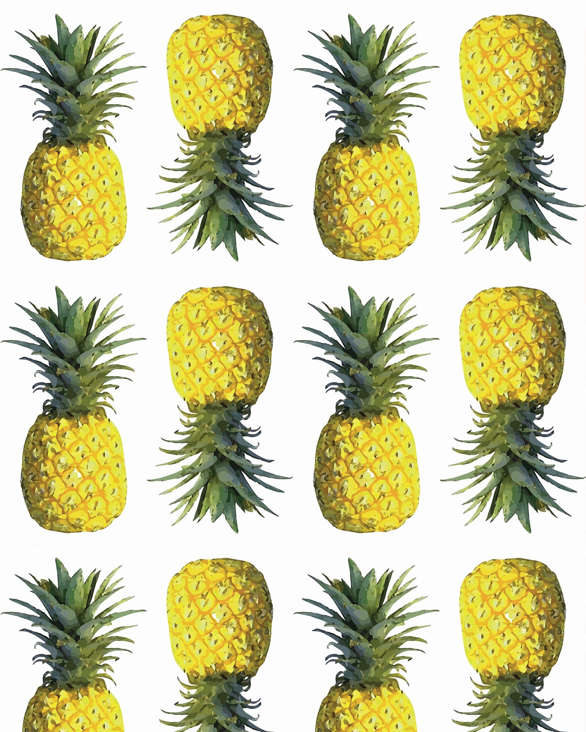 Pineapples Wallpaper in yellow color - pattern number KK17017_KH300 - by Katie Kime in the collection