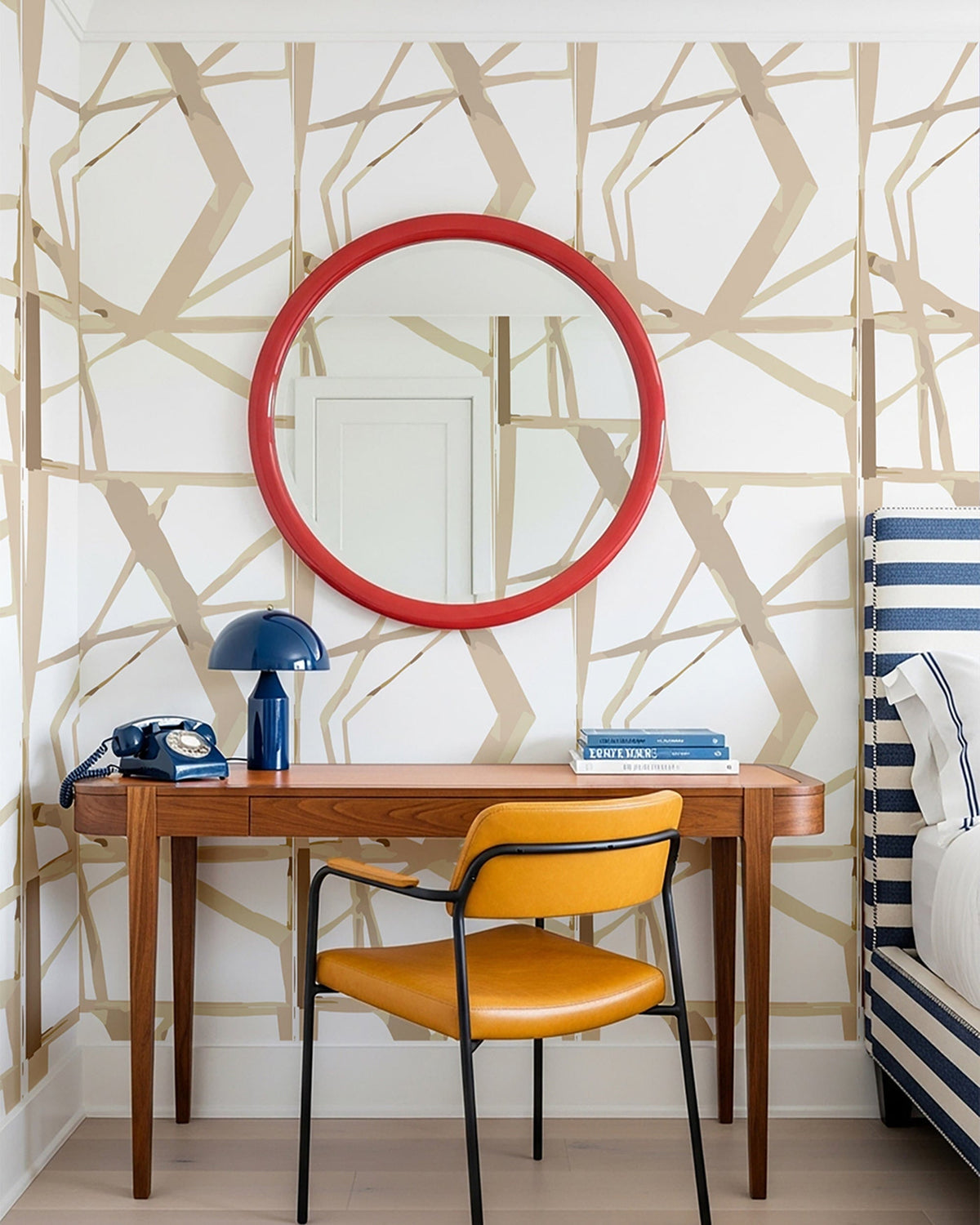 Refraction Peel and Stick Wallpaper in Tan color - pattern number KK782_Tan_KH306 - by Katie Kime in the collection