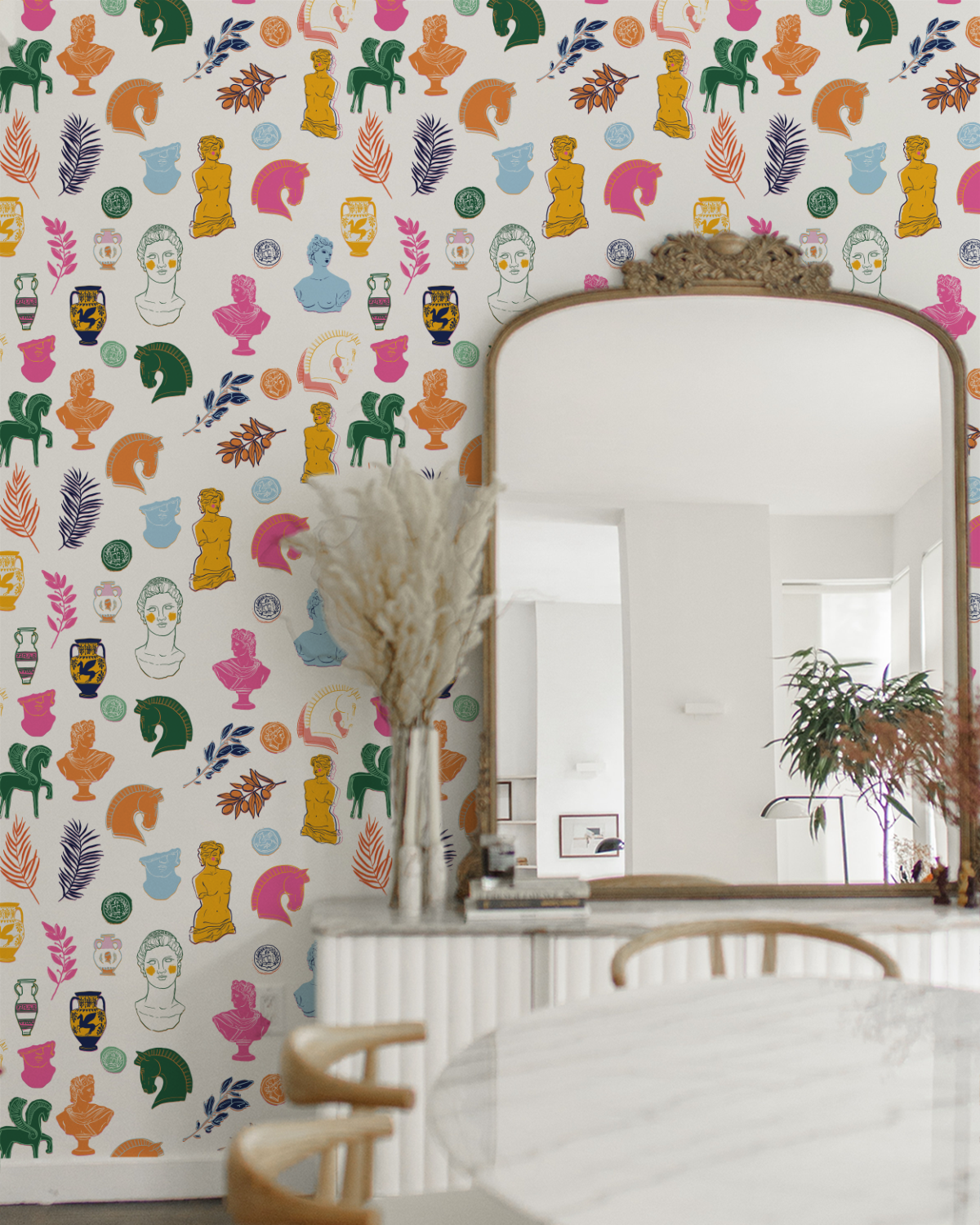 Romanesque Wallpaper in Multi color - pattern number KK777_Multi_KH300 - by Katie Kime in the collection