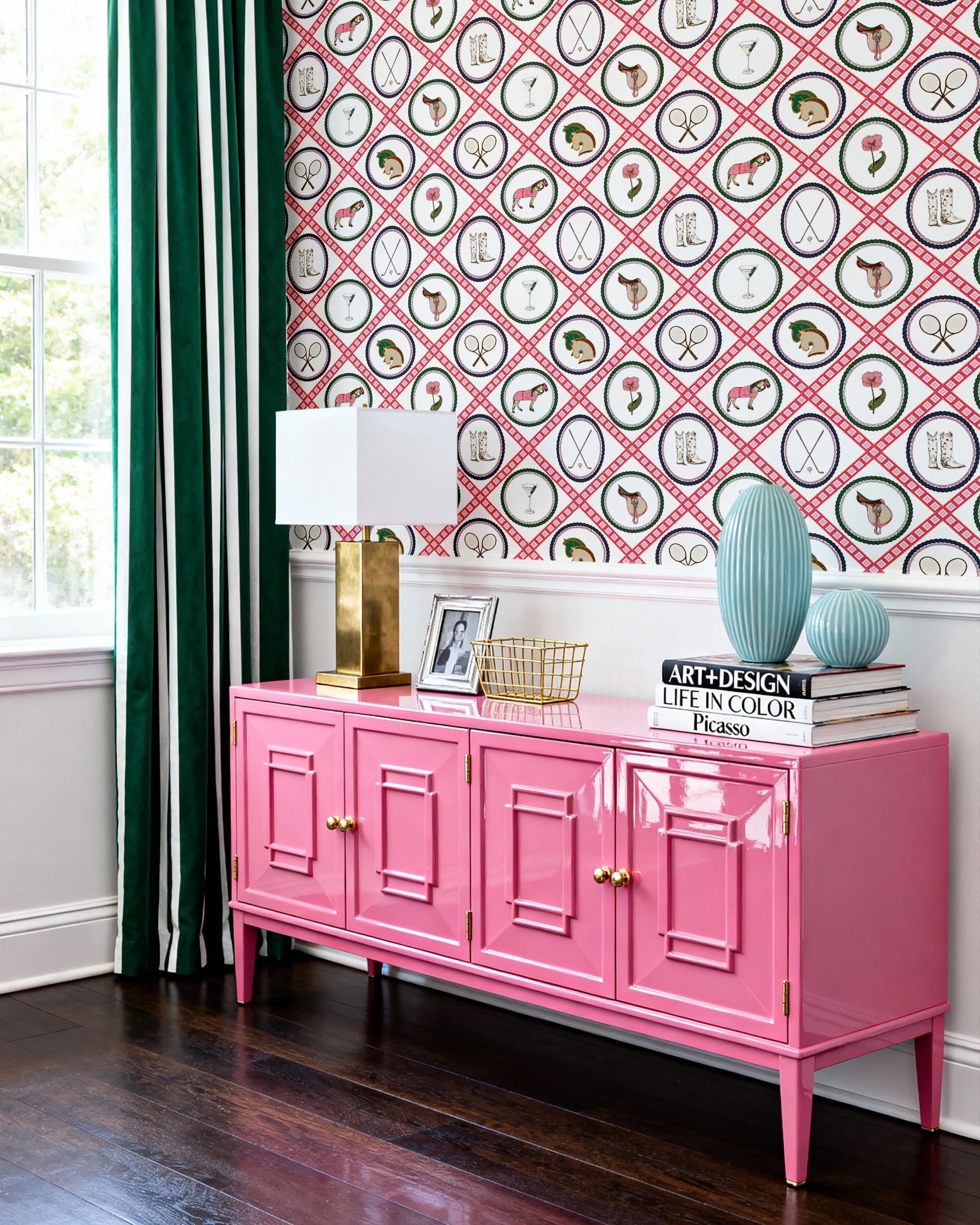 Saddles and Swings Peel and Stick Wallpaper in Multi color - pattern number KK818_Multi_KH306 - by Katie Kime in the collection