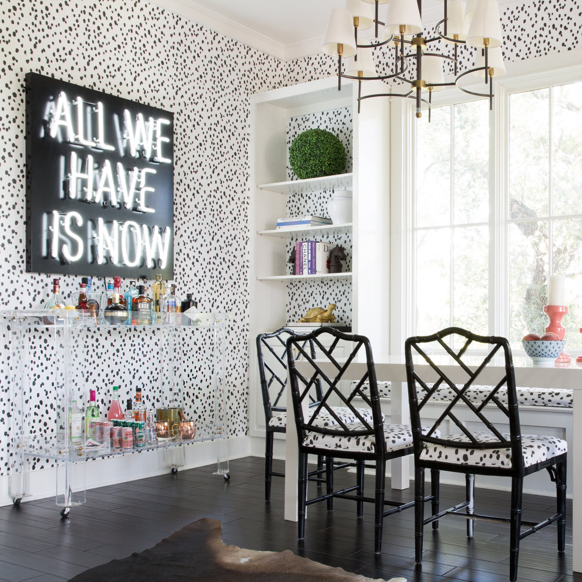 Seeing Spots Peel and Stick Wallpaper in Black color - pattern number KK17018_Black_KH306 - by Katie Kime in the collection