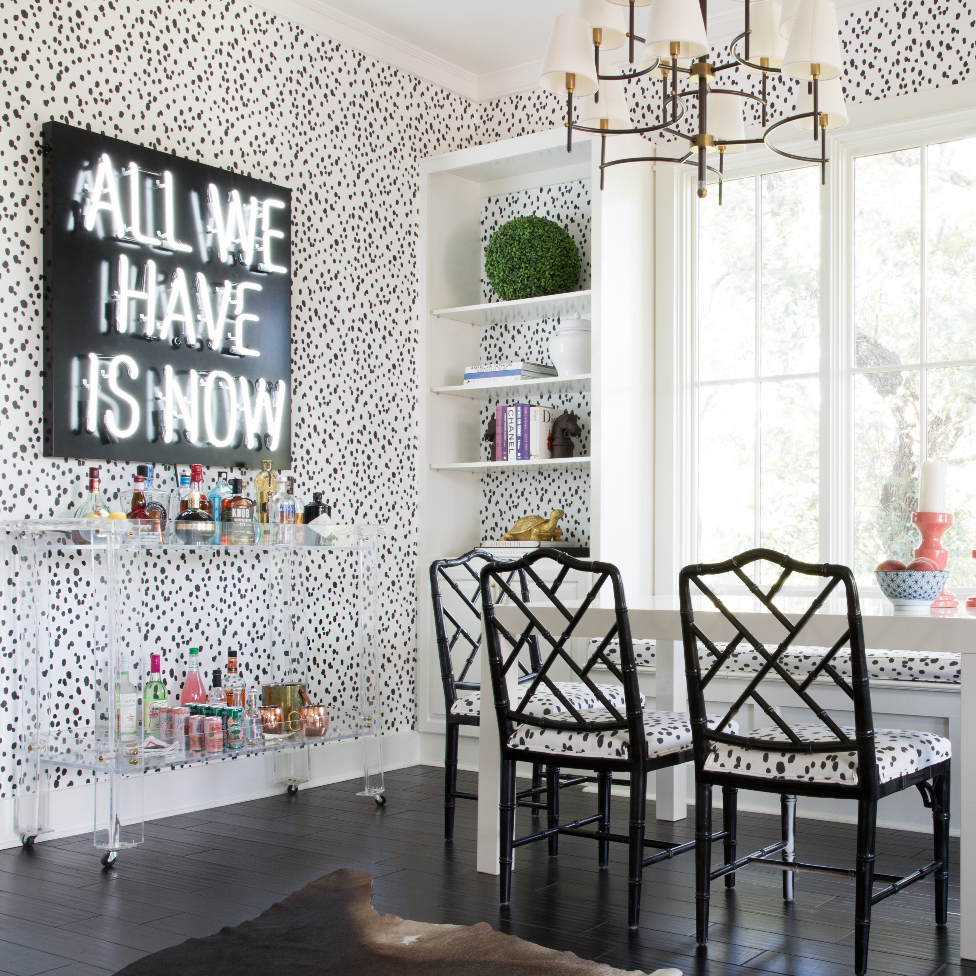 Seeing Spots Peel and Stick Wallpaper in black color - pattern number KK17018_Black_KH306 - by Katie Kime in the collection