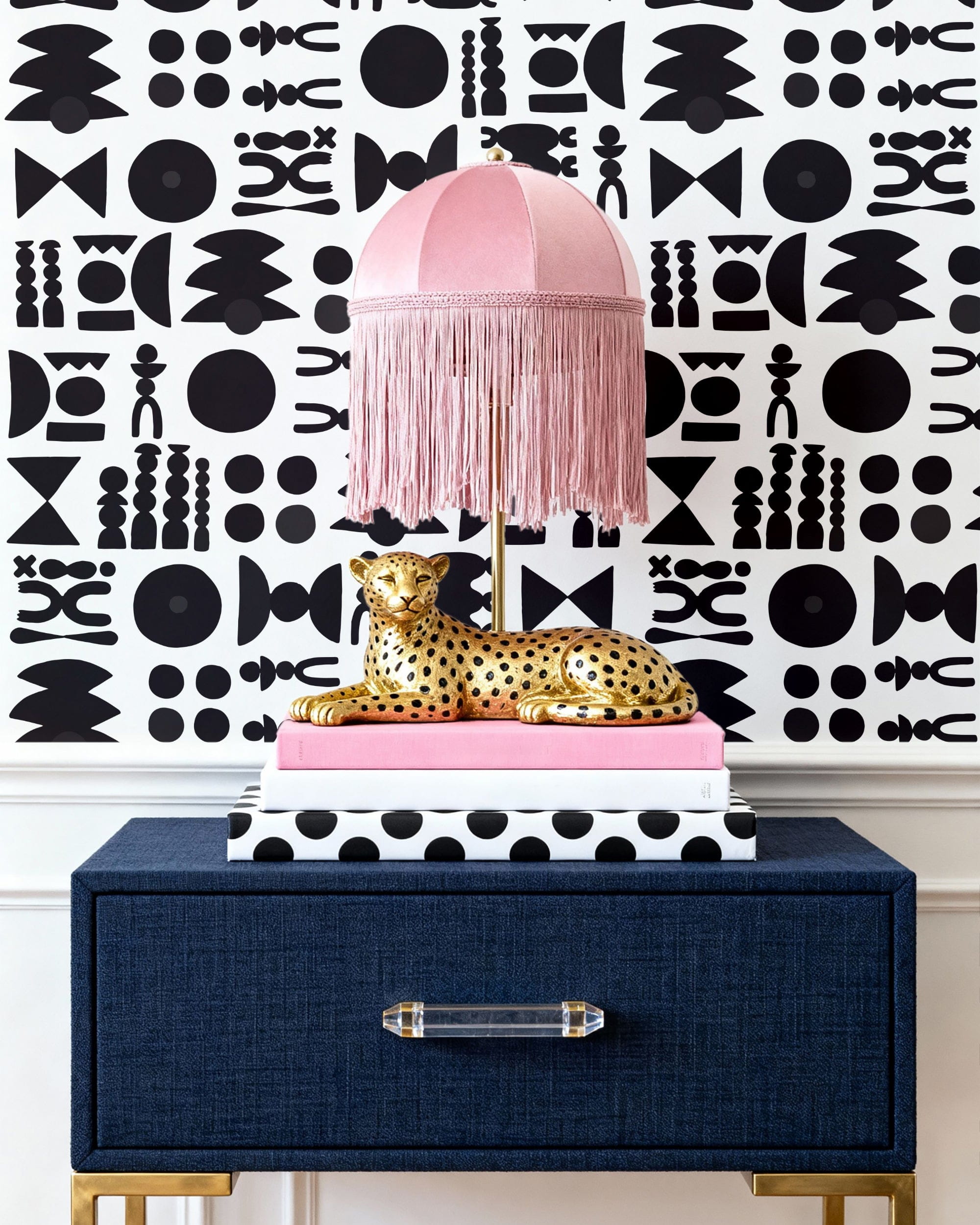Simplicity Wallpaper in Black color - pattern number KK198_Black_KH300 - by Katie Kime in the collection