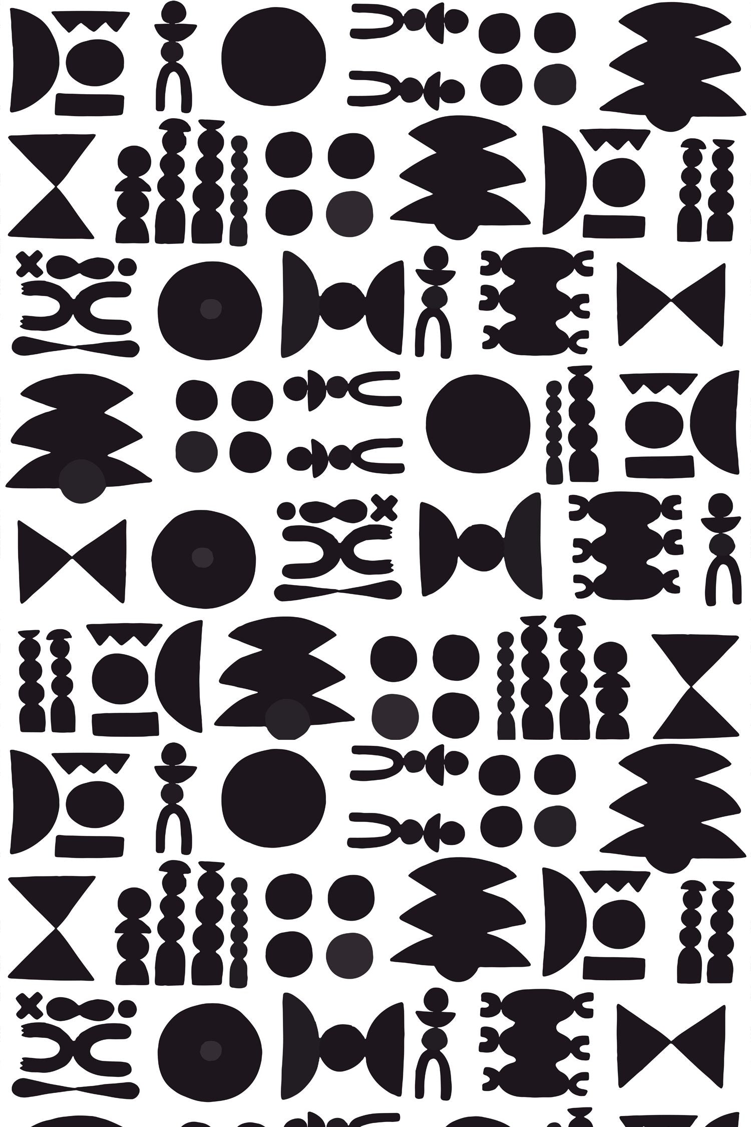 Simplicity Wallpaper in Black color - pattern number KK198_Black_KH300 - by Katie Kime in the collection