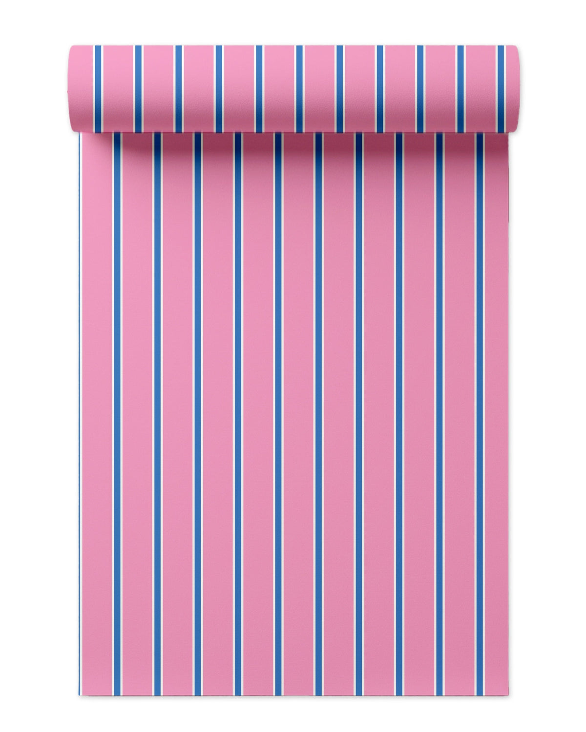 Tailored Stripe Wallpaper in Pink Blue color - pattern number KK793_Pink_Blue_KH300 - by Katie Kime in the collection