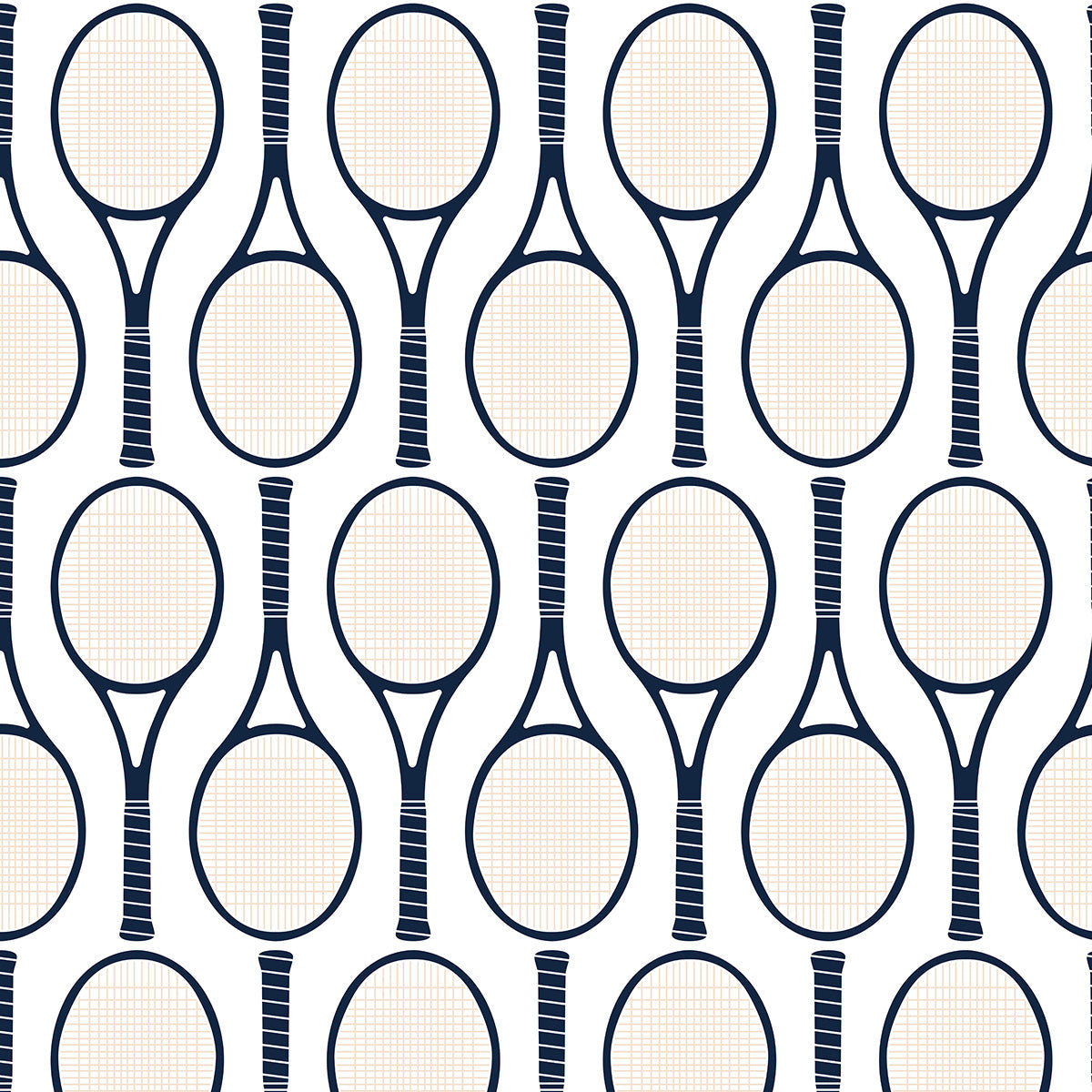 Tennis Time Wallpaper in Navy color - pattern number KK727_Navy_KH300 - by Katie Kime in the collection