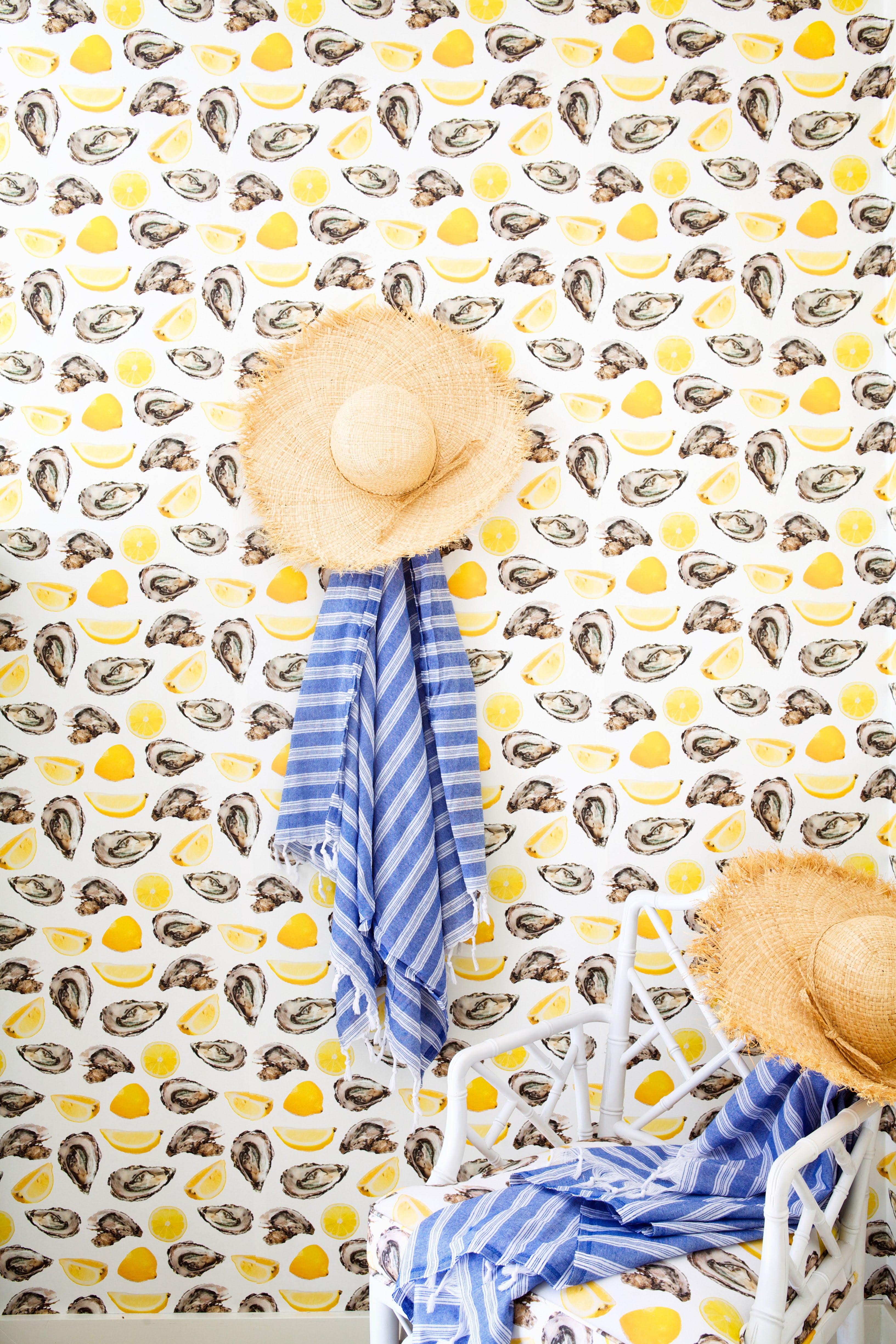 The World is Your Oyster Wallpaper in white color - pattern number KK17015_White_KH300 - by Katie Kime in the collection