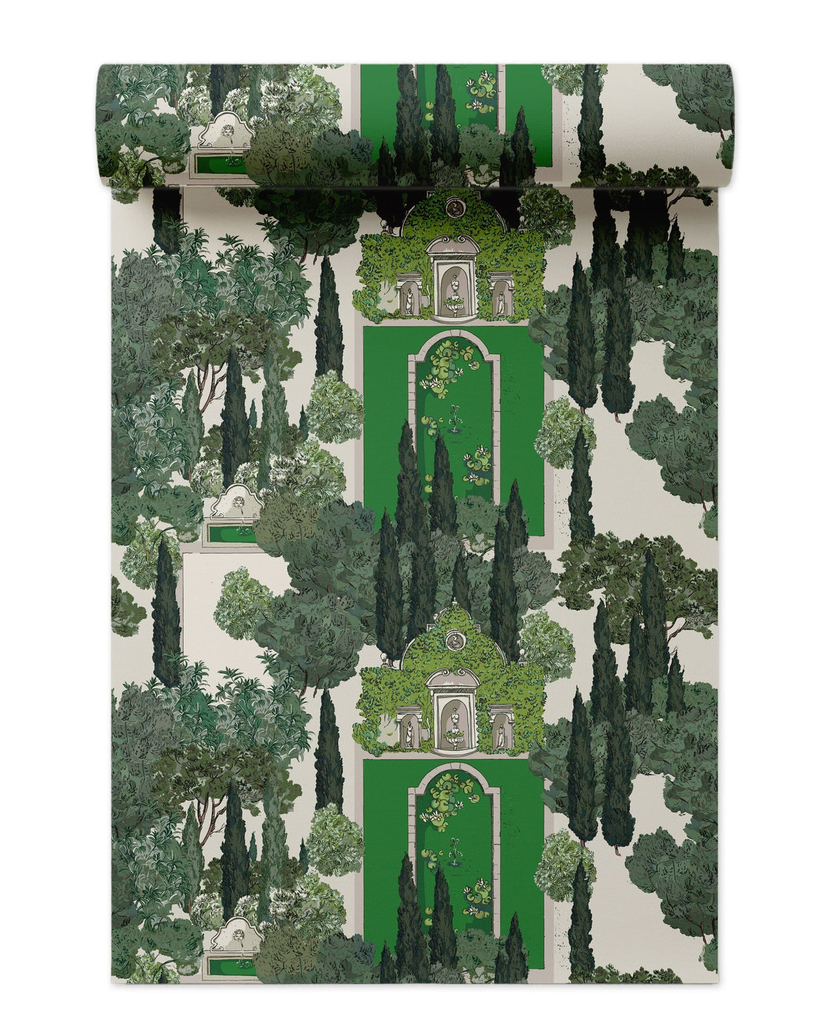 Tuscan Villa Peel and Stick Wallpaper in Green color - pattern number KK788_Green_KH306 - by Katie Kime in the collection