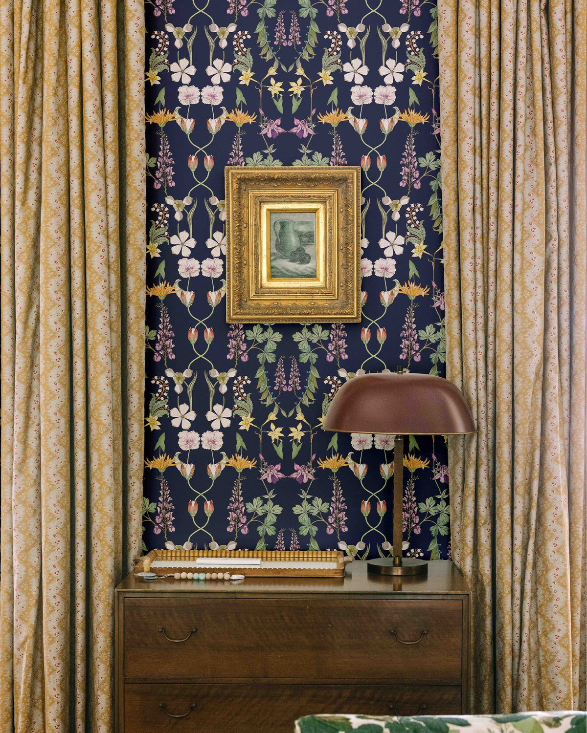 Versailles Wallpaper in Navy color - pattern number KK732_Navy_KH300 - by Katie Kime in the collection