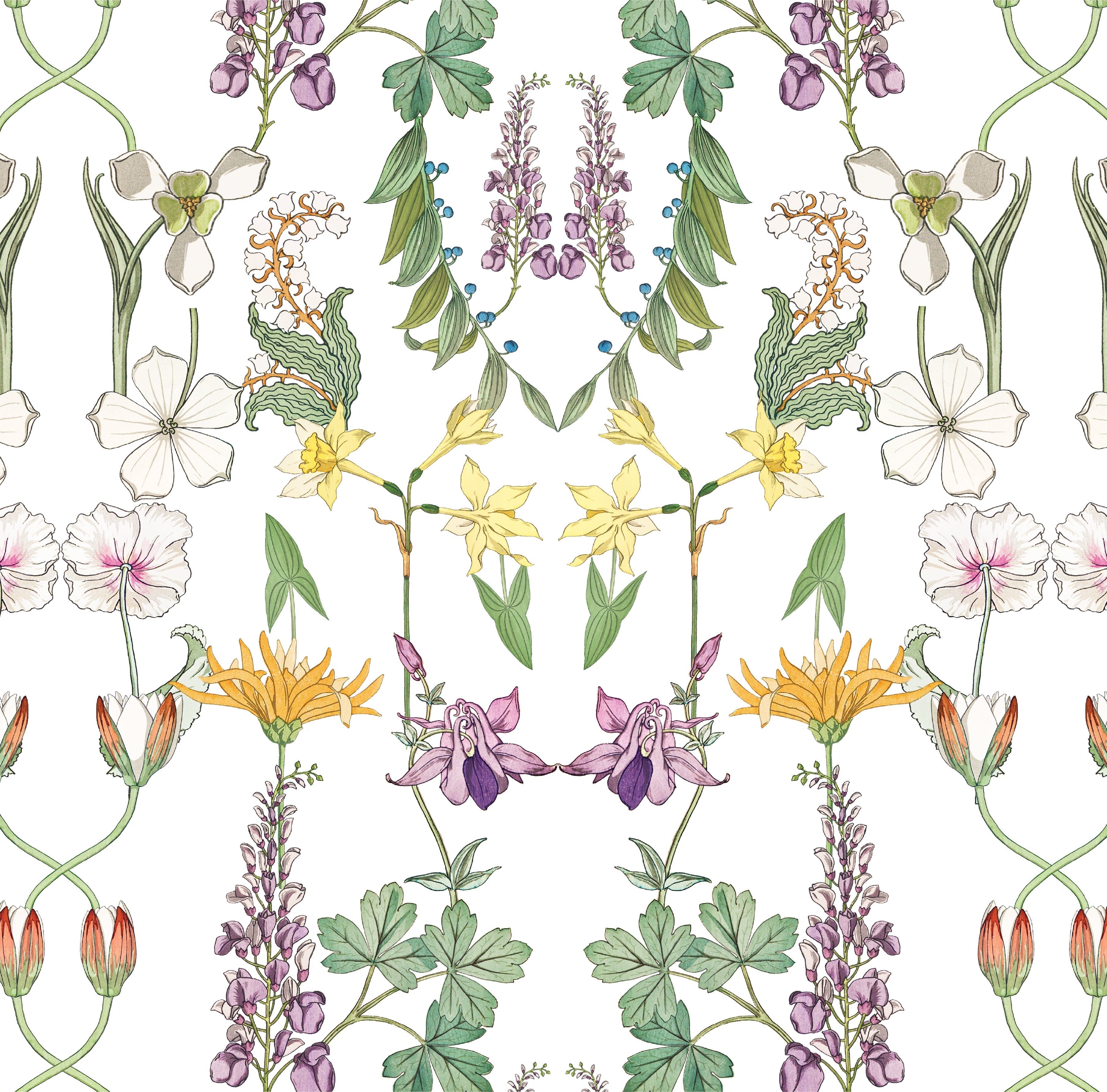 Versailles Wallpaper in White color - pattern number KK732_White_KH300 - by Katie Kime in the collection