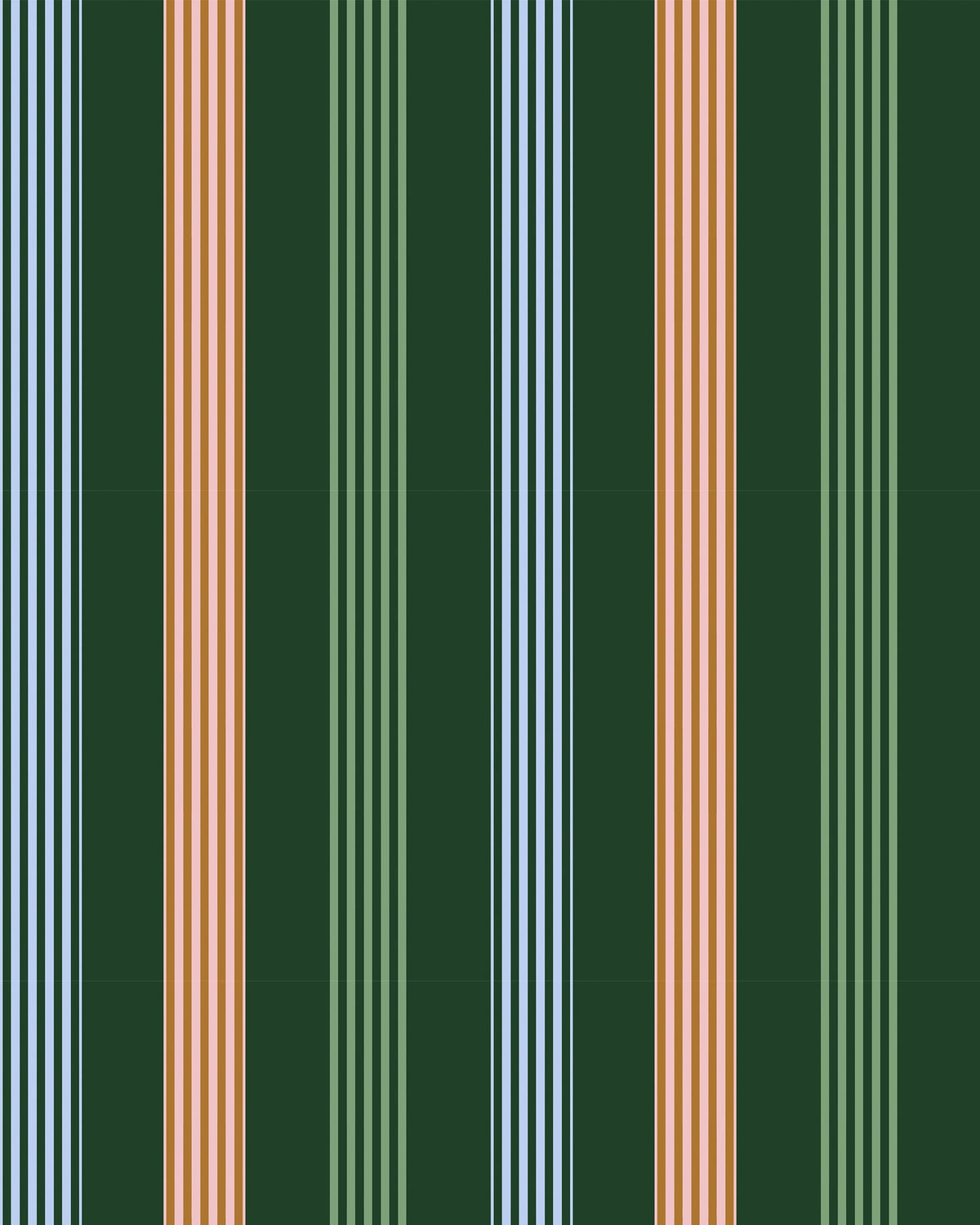 Vineyard Rows Wallpaper in Hunter color - pattern number KK858_Hunter_KH300 - by Katie Kime in the collection