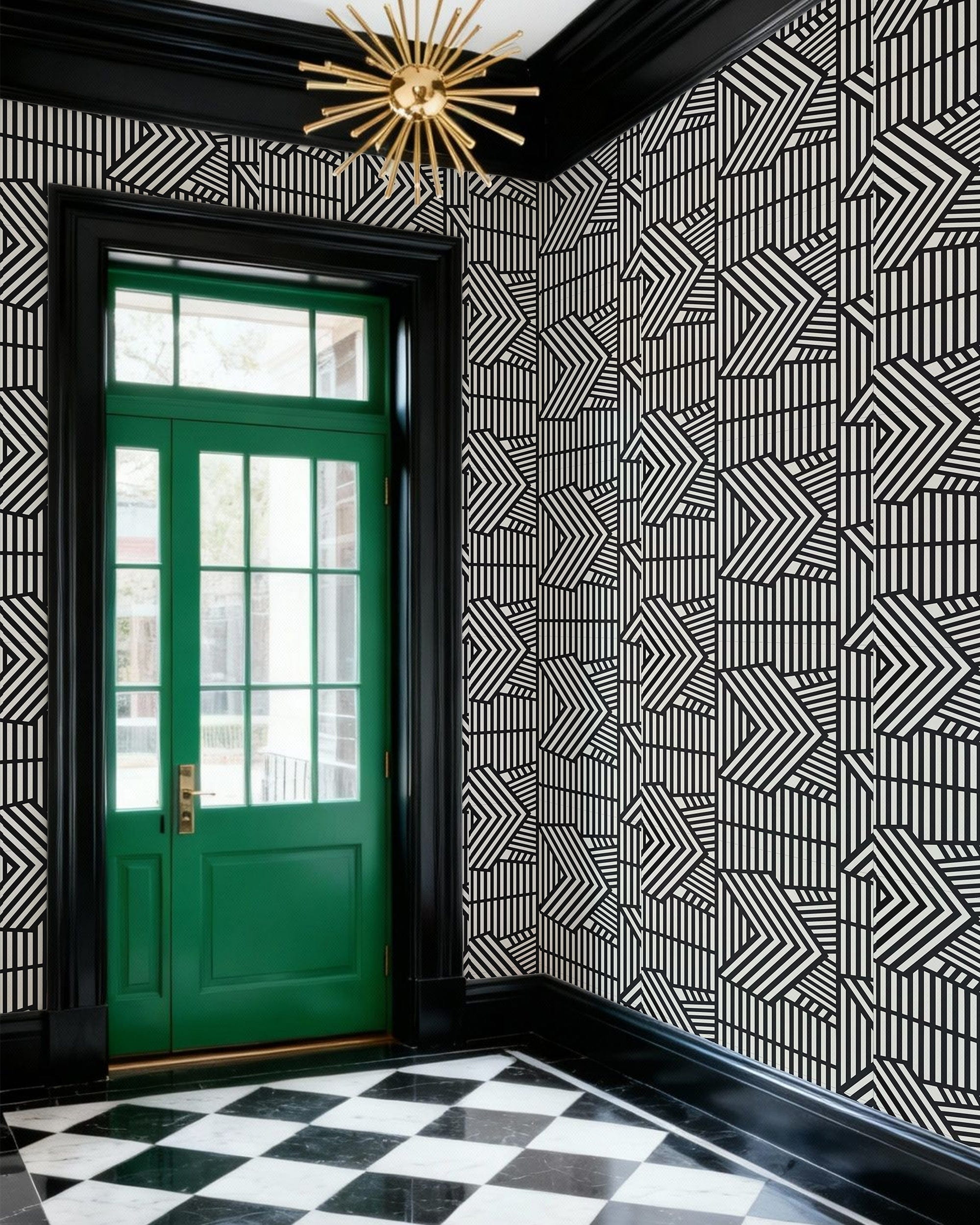 Wayfinder Wallpaper in Black color - pattern number KK745_Black_KH300 - by Katie Kime in the collection