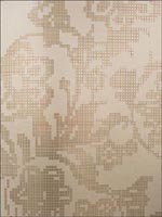 Sadira Brass Pixelated Modern Floral Wallpaper 341741 by Kenneth James Wallpaper for sale at Wallpapers To Go