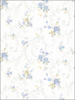 Floral Scroll Design Wallpaper PP27810 by Norwall Wallpaper for sale at Wallpapers To Go