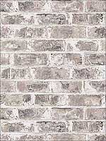 Jomax Grey Warehouse Brick Wallpaper UW24761 by Brewster Wallpaper for sale at Wallpapers To Go