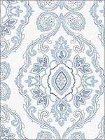 Nautical Damask Coastal Blue Wallpaper MB30312 by Seabrook Wallpaper for sale at Wallpapers To Go