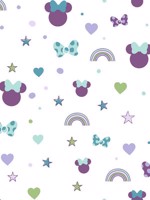 Disney Minnie Mouse Rainbow Purple Wallpaper DI0990 by York Wallpaper for sale at Wallpapers To Go