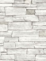 Stacked Stone Arctic Grey Wallpaper NW40200 by NextWall Wallpaper for sale at Wallpapers To Go
