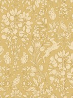 Richmond Mustard Floral Wallpaper M1689 by Brewster Wallpaper for sale at Wallpapers To Go