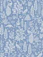 Menagerie Toile Light Blue Wallpaper RP7370 by Rifle Paper Co Wallpaper for sale at Wallpapers To Go
