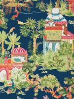 Mystic Garden Navy Wallpaper T20823 by Thibaut Wallpaper for sale at Wallpapers To Go