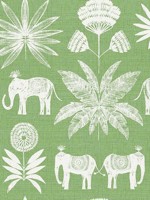 Bazaar Green Elephant Oasis Wallpaper 401426435 by A Street Prints Wallpaper for sale at Wallpapers To Go