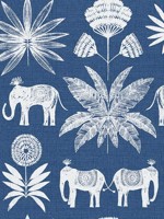 Bazaar Blue Elephant Oasis Wallpaper 401426436 by A Street Prints Wallpaper for sale at Wallpapers To Go