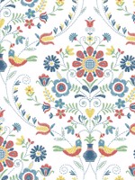 Britt Multicolor Embroidered Damask Wallpaper WTG-242359 by A Street Prints Wallpaper for sale at Wallpapers To Go