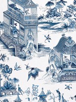 Grand Palace Blue and White Fabric WTG-243390 by Thibaut Fabrics for sale at Wallpapers To Go